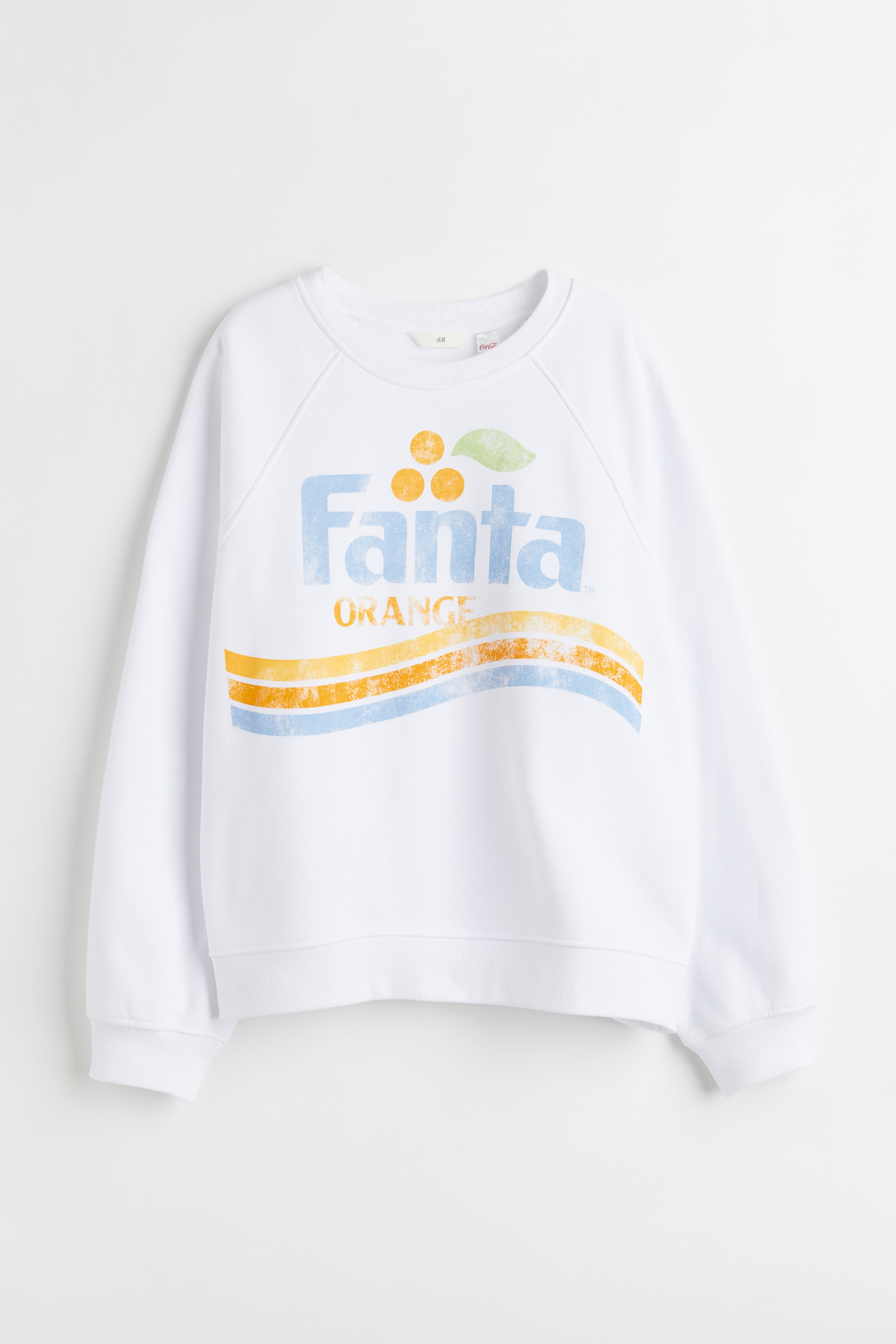 View larger image: Motif-detail sweatshirt - White/Fanta - Ladies | H&M 1