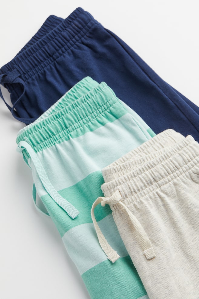 3-pak shorts i bomuldsjersey - Marineblå/Lysegråmeleret/Mørkegrå/Lysegrå - 2