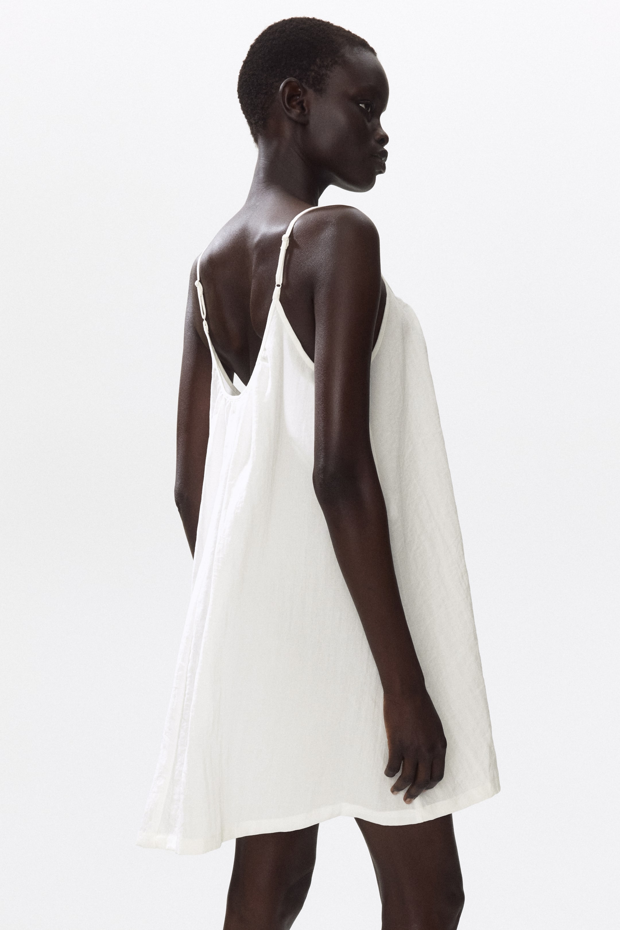 Button-Front Crêpe Dress
