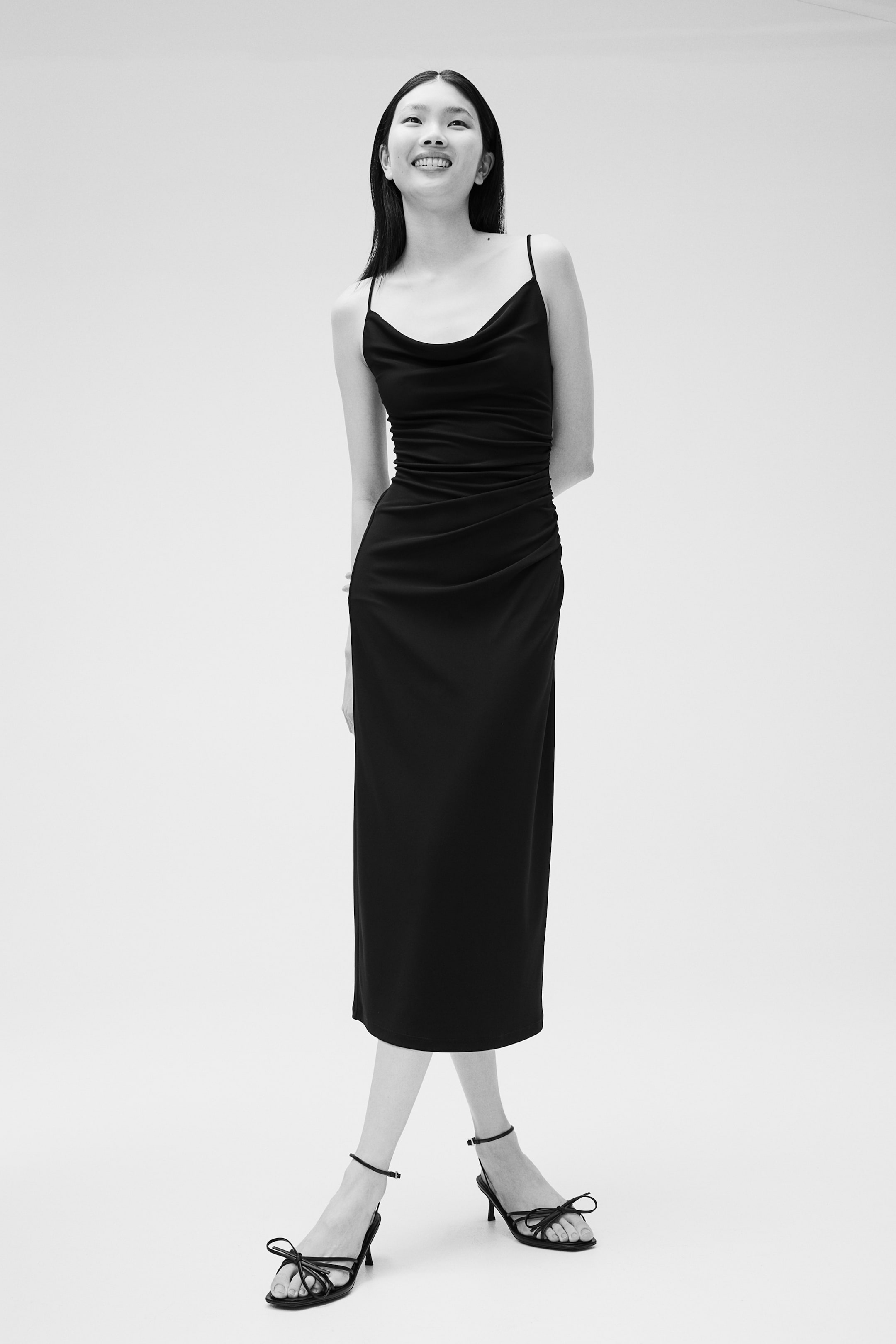 Draped Cowl-neck Dress