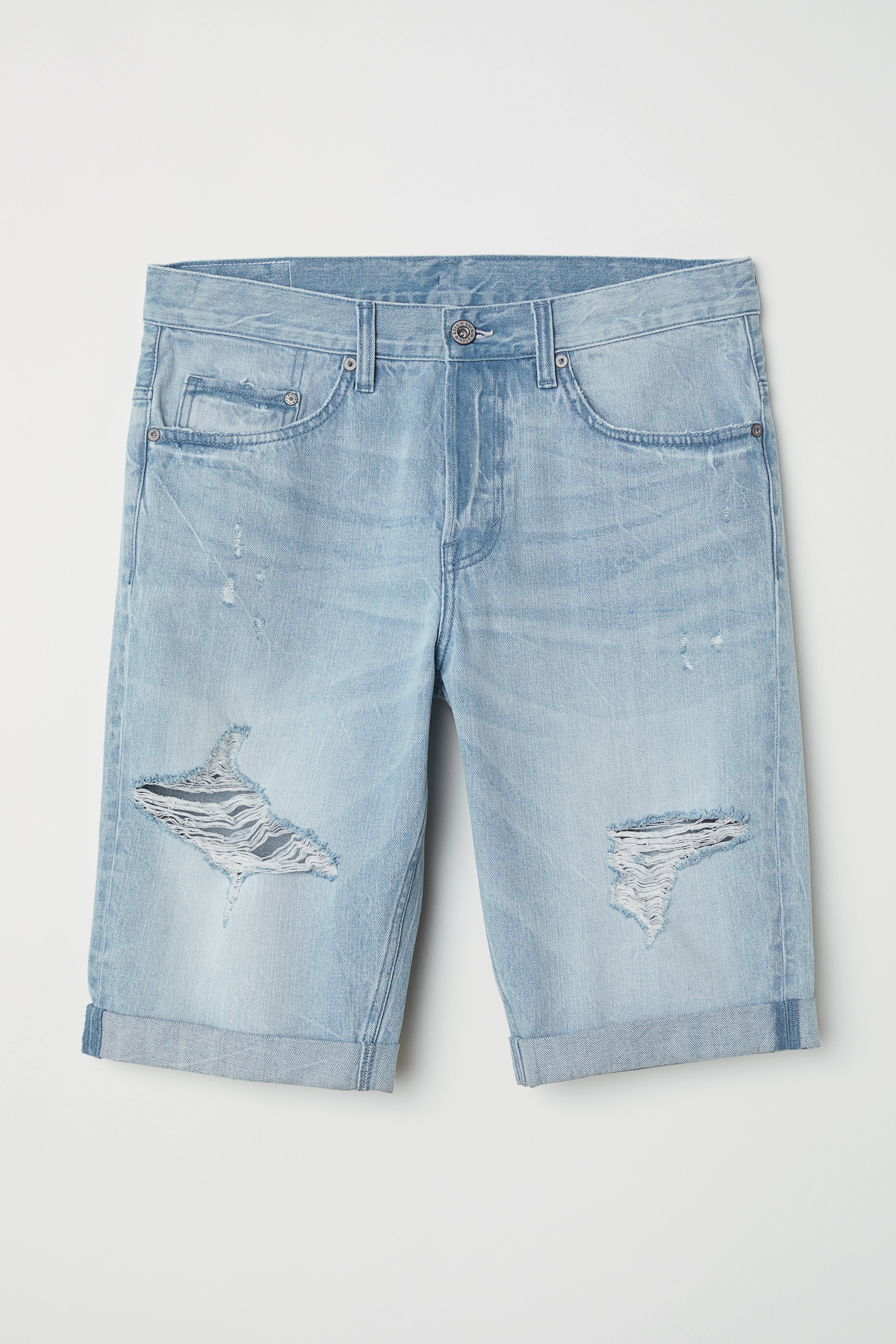 H&m ripped denim fashion shorts