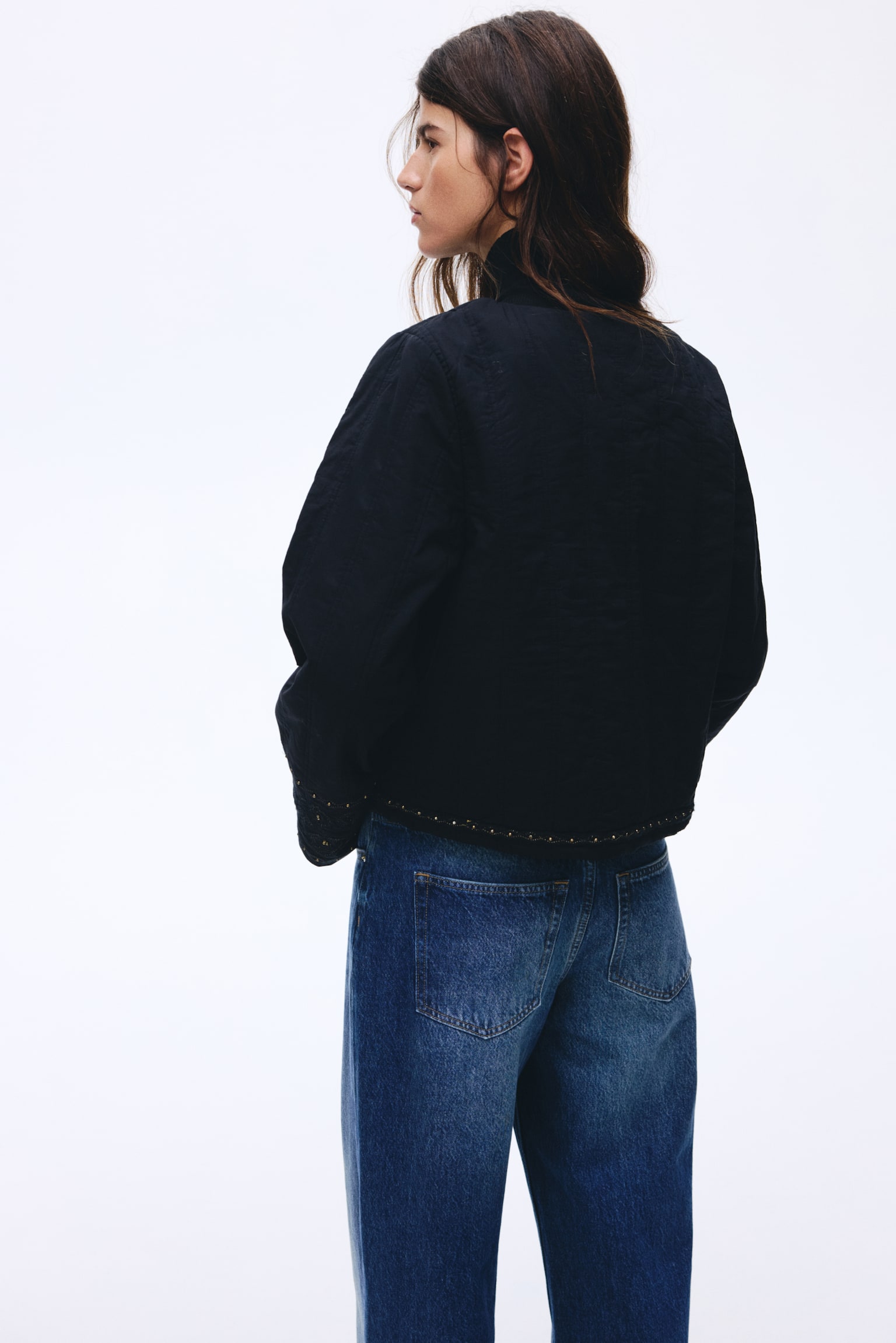 Quilted cotton jacket - Black/Floral - 4