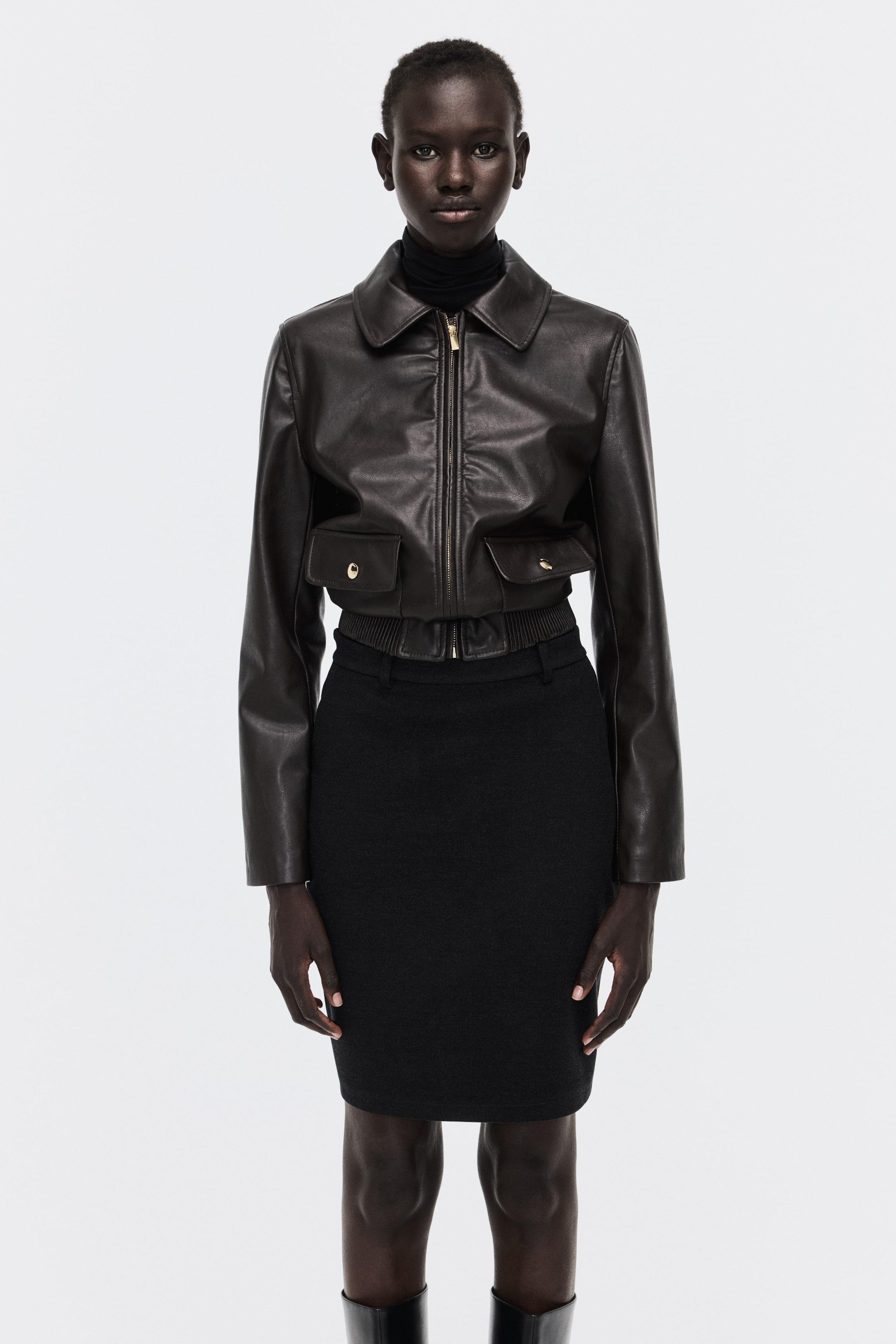 View larger image: Jersey pencil skirt - Dark grey - Ladies | H&M GB 1