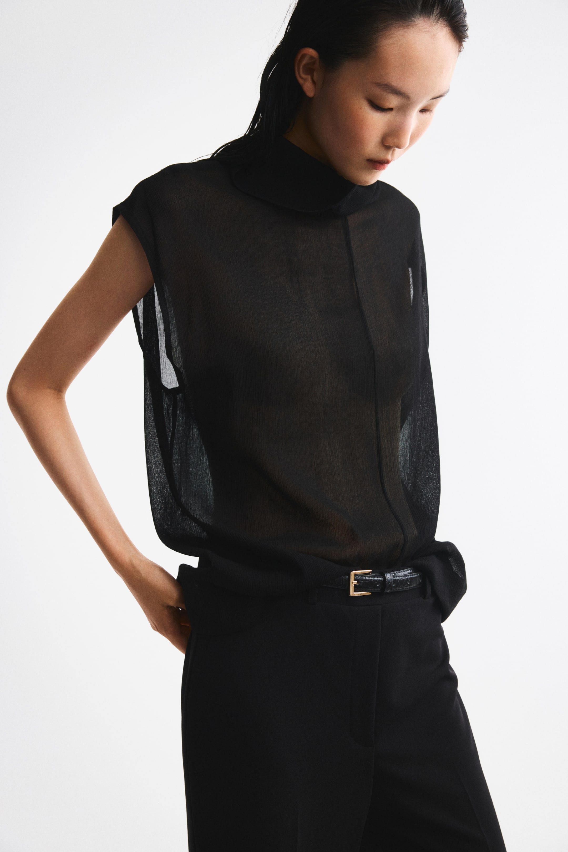 Straight-Leg Pants with Belt