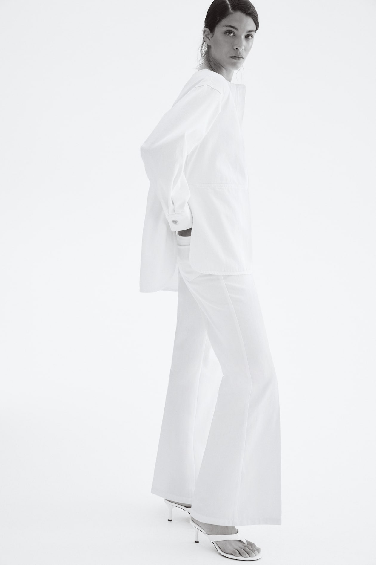 Flared Twill Pants