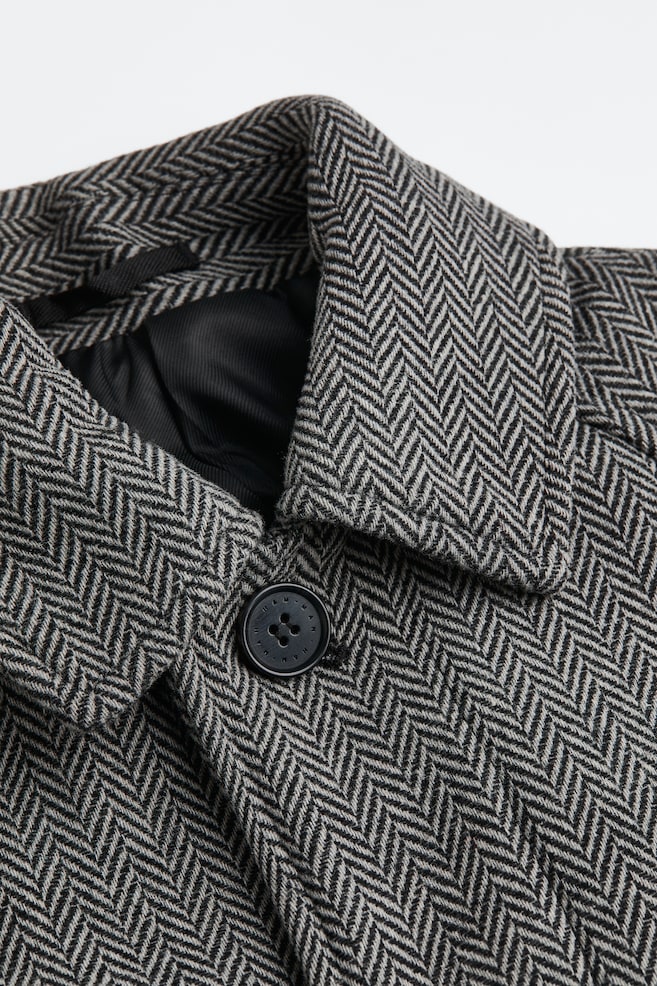 Manteau 3/4 en feutre de laine mélangée - Gris/motif chevron - 2