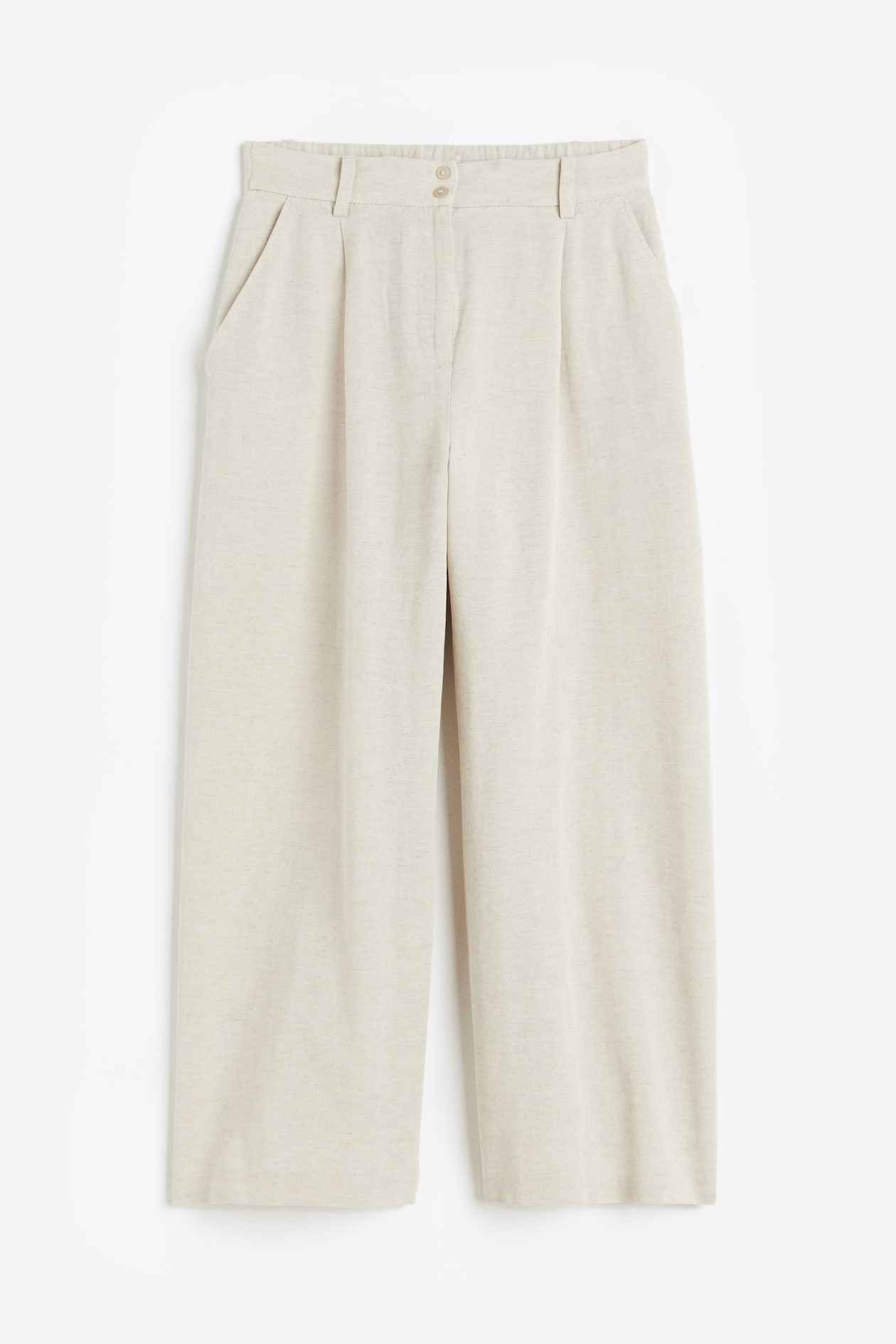 Linen-blend trousers - Light beige - Ladies | H&M GB