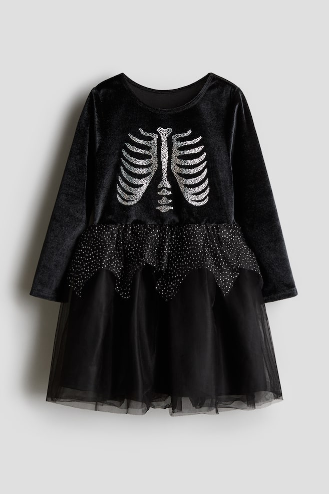 Robe de danseuse - Noir/squelette/Noir/araignée/Noir/squelette/Noir/chat/Rouge foncé/Rose ancien clair - 1