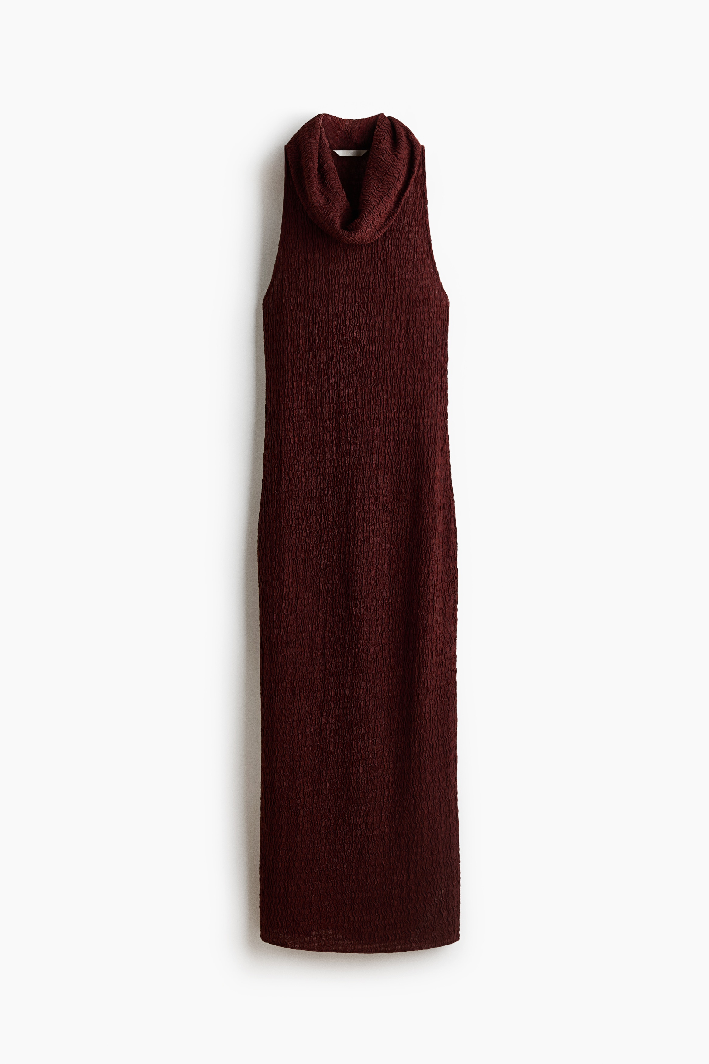 Vestido corrugado con escote drapeado