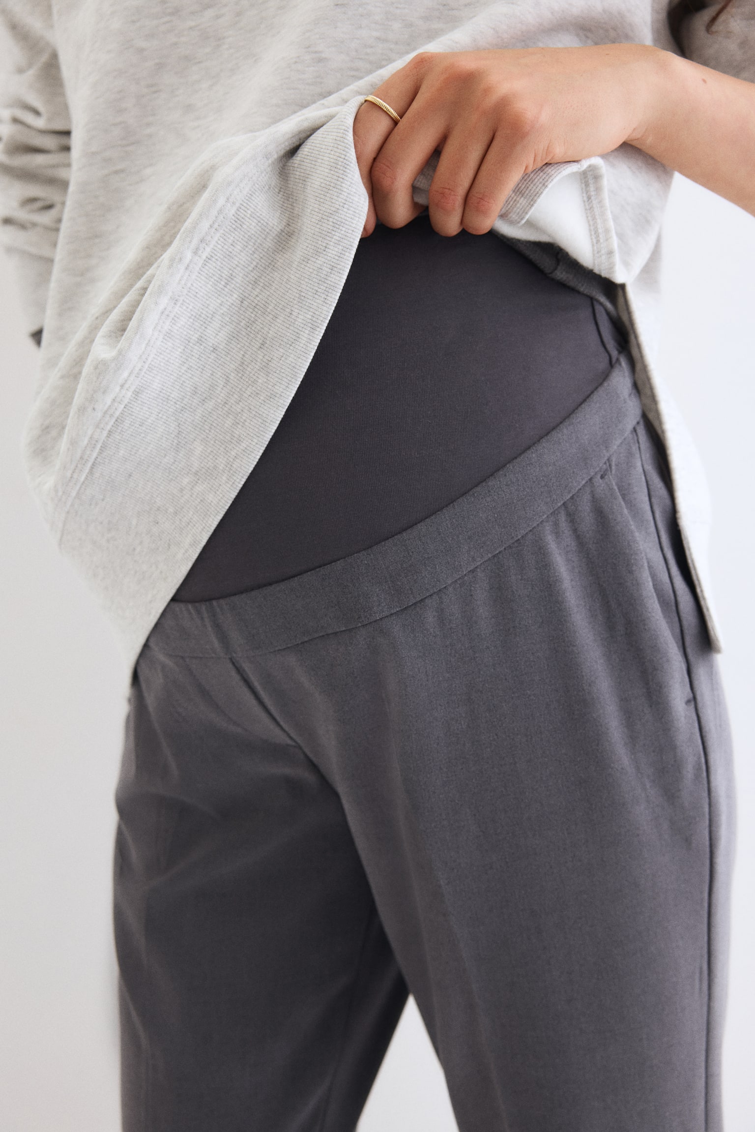 MAMA Zigarettenhose - Grau/Schwarz - 6