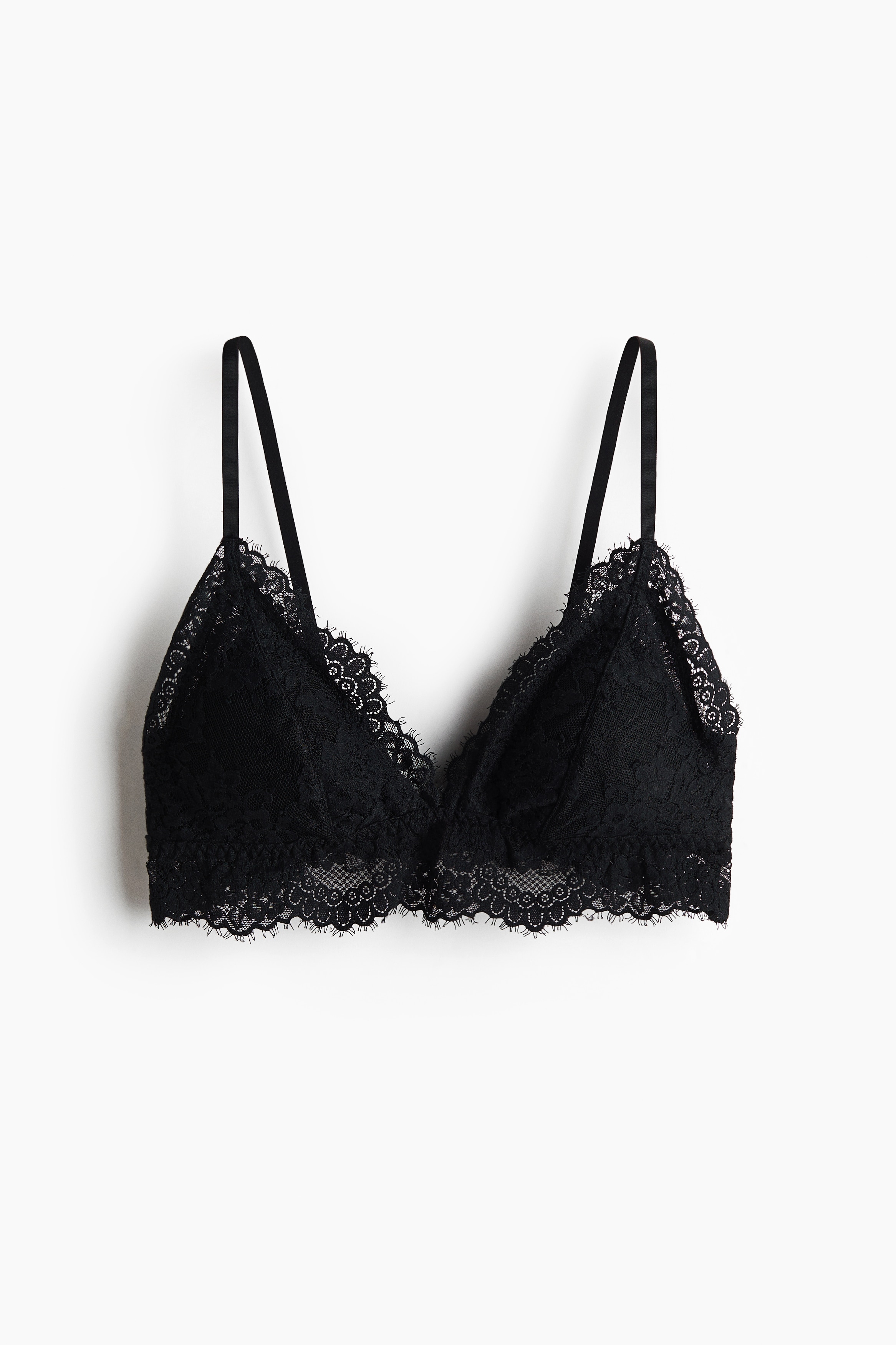 Padded soft lace bra - Black/Pale beige/Burgundy