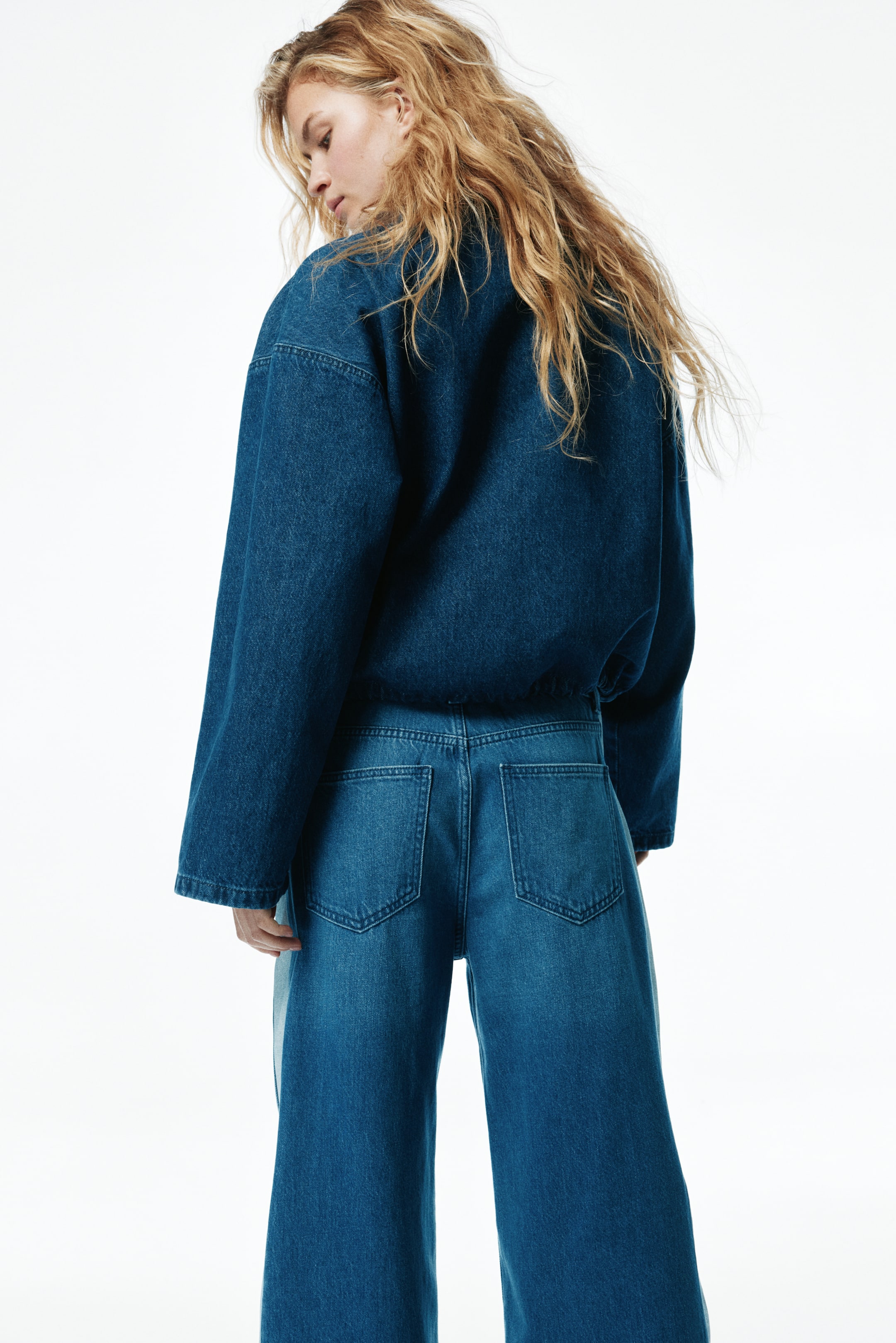 Wide Regular Jeans with Side Stripes