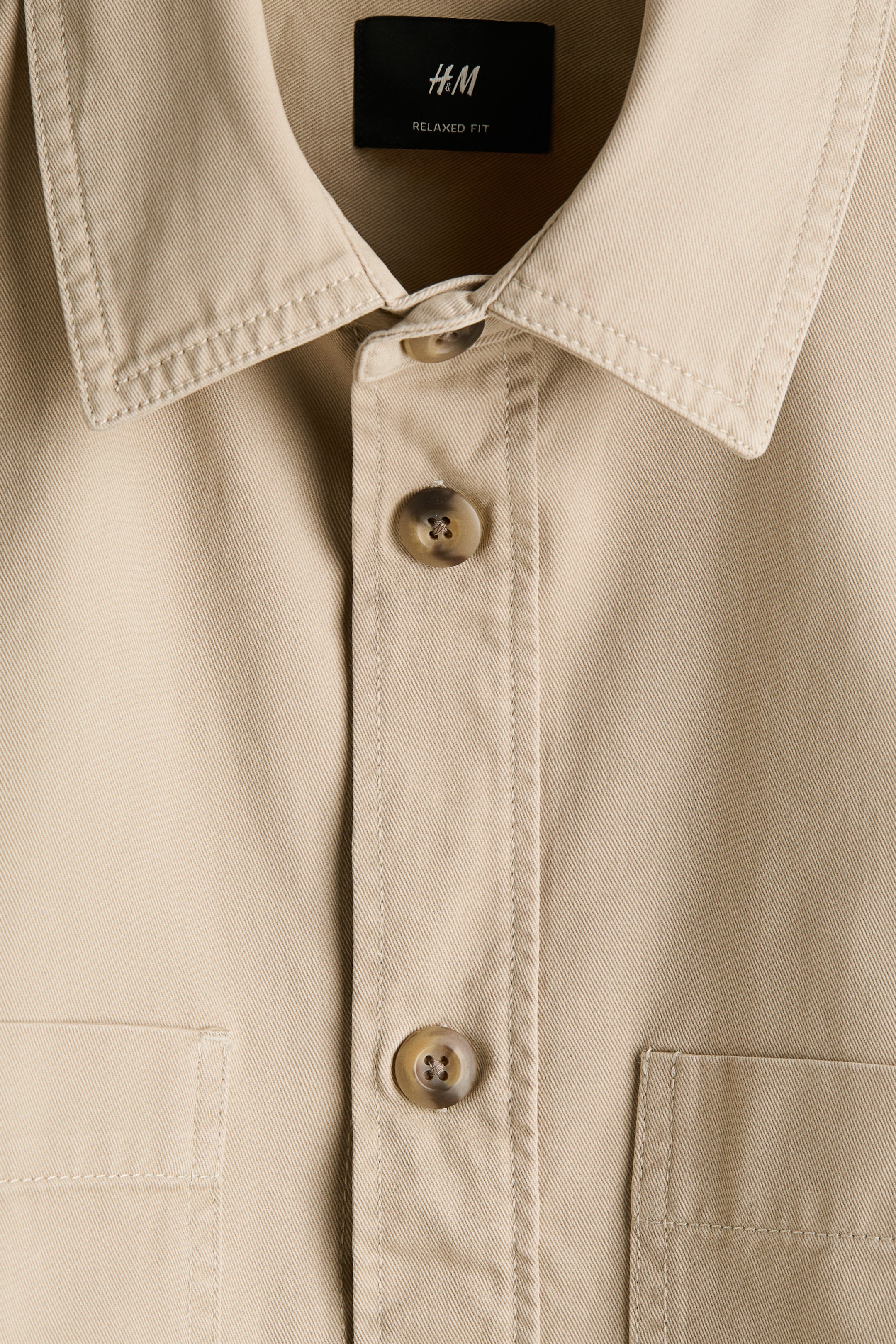 View larger image: Relaxed-Fit Twill Overshirt - Beige - Men | H&M US 2