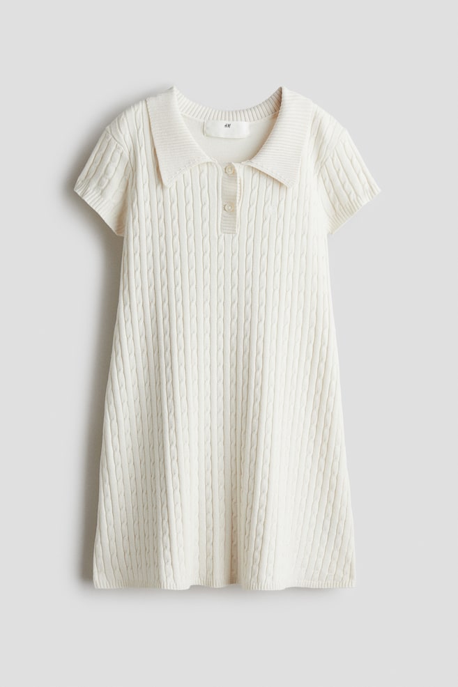 Vestido en tejido trenzado - Blanco - 1