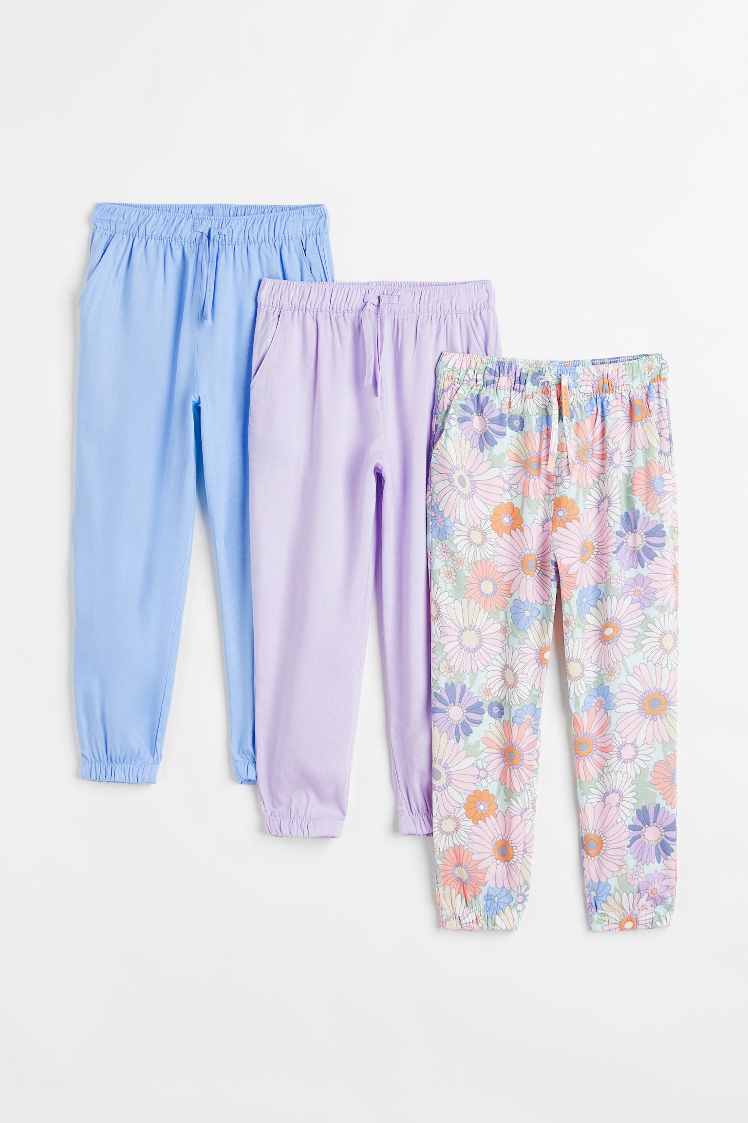 3-pack Joggers - Purple/Floral/Powder pink/Dogs/Light green/Floral/Purple/Light beige/Green - 1