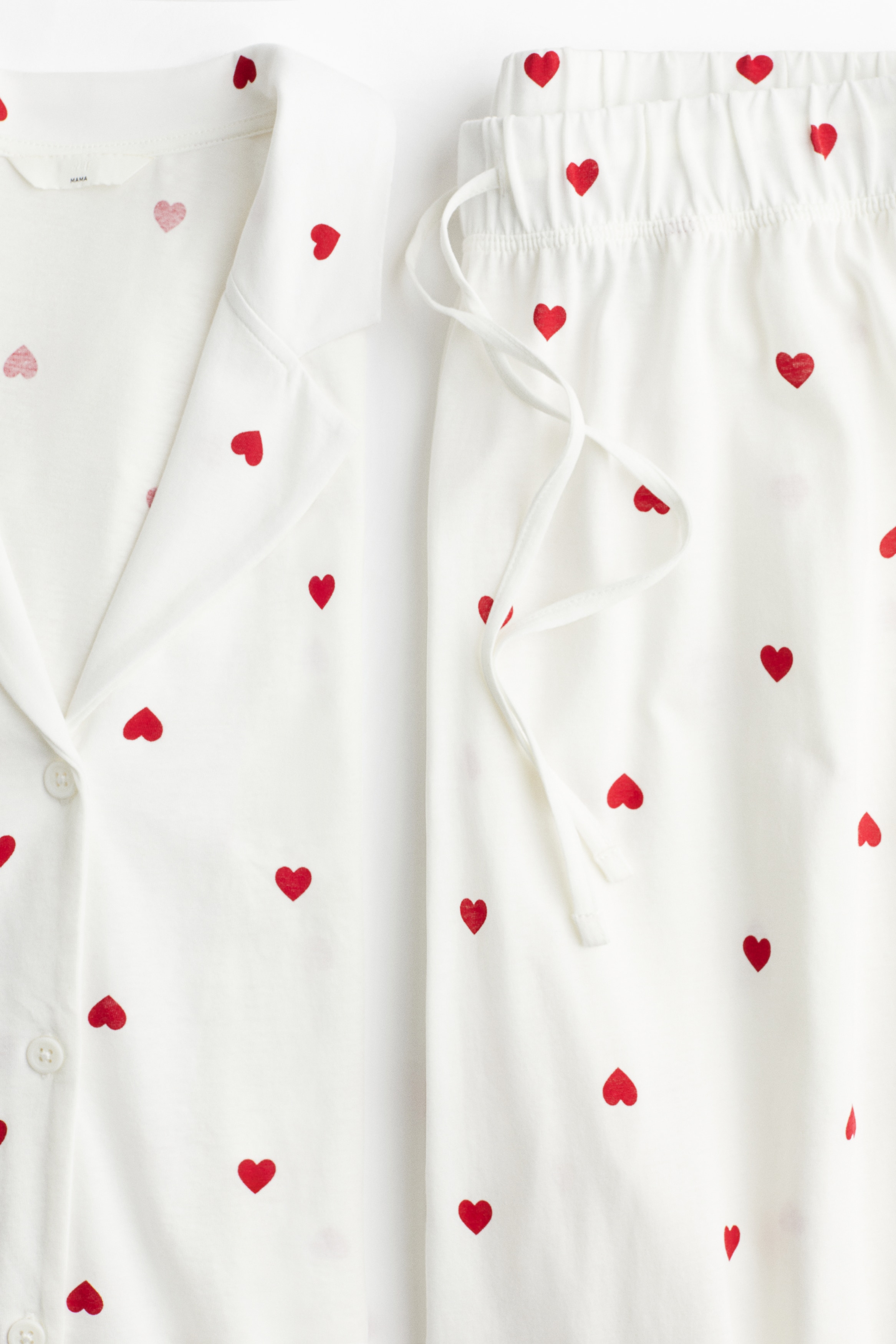 MAMA Before & After Cotton Pajamas - White/hearts - Ladies | H&M US