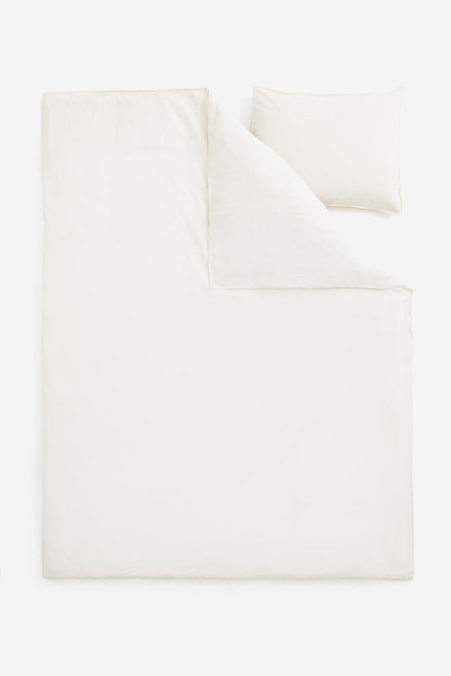 Linen-blend single duvet cover set - Cream/White/Beige/Light yellow/dc/dc - 2