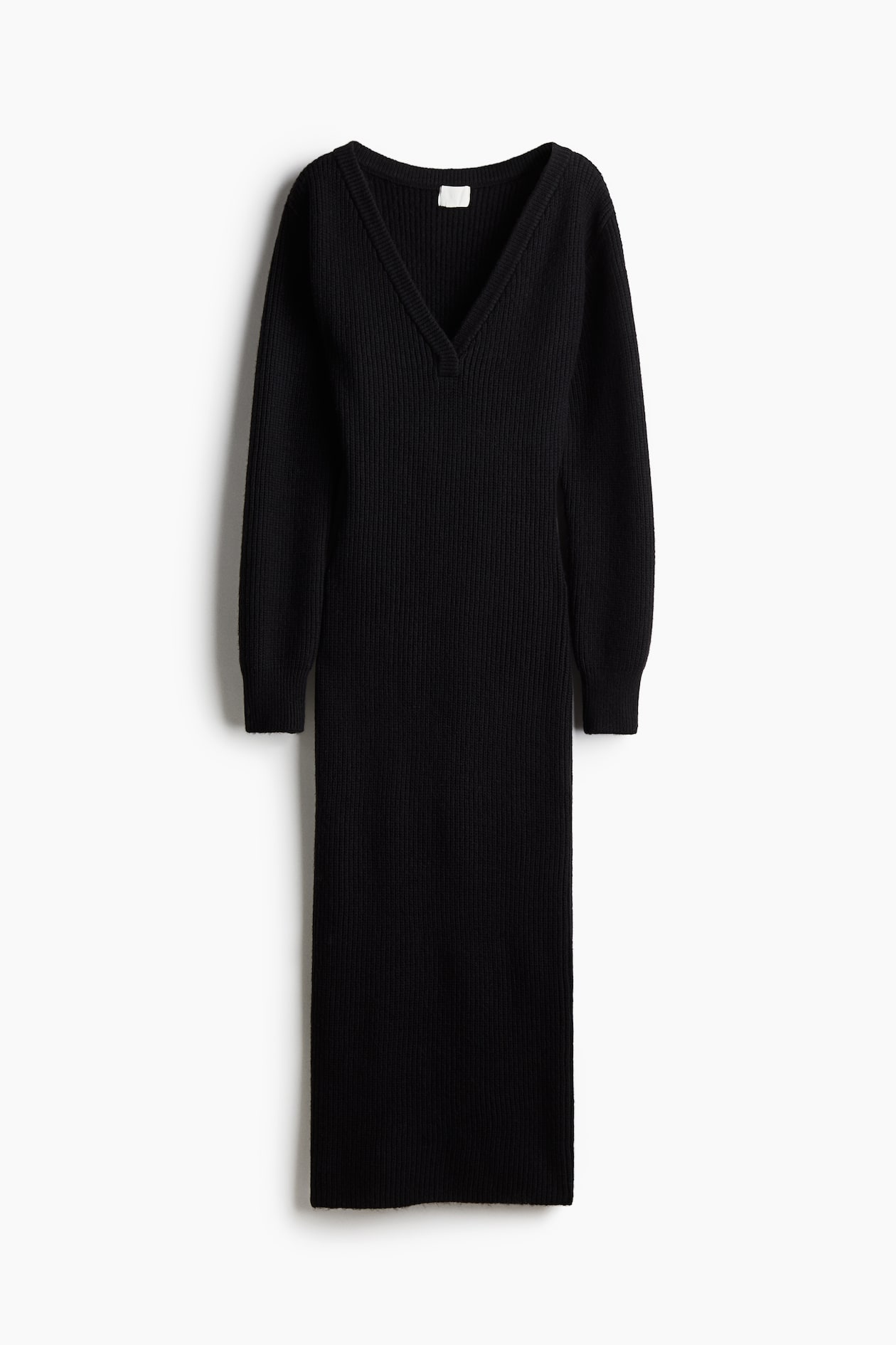 midi black knitted dress Black Knit Dress Midi Length High Neck Sleeveless main image 0
