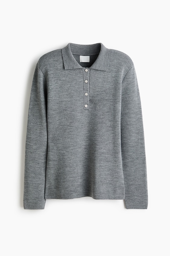 Женские свитеры H&M Shoulder-Pad Polo Sweater