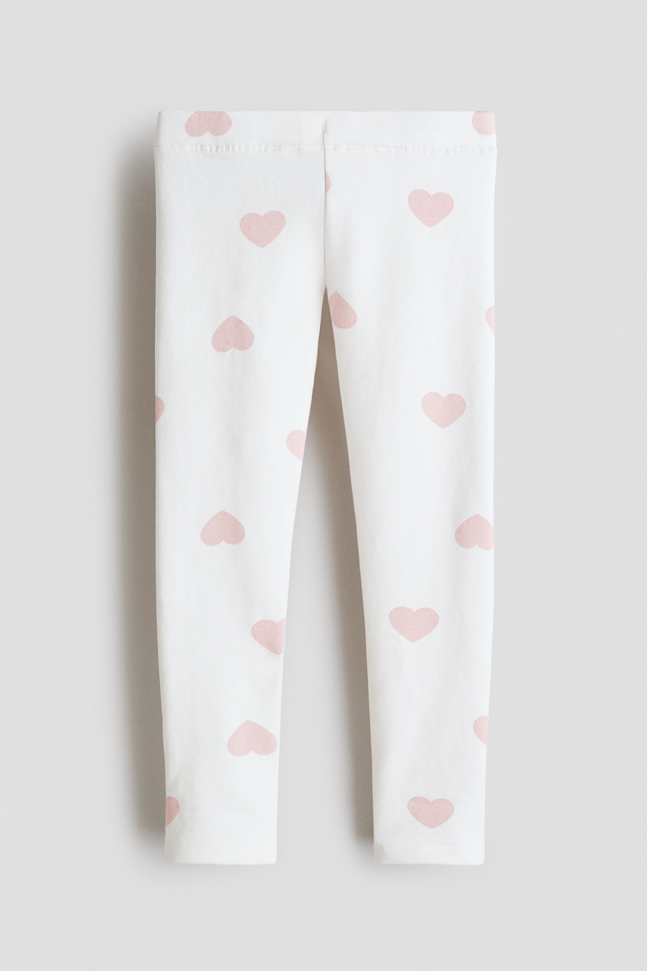View larger image: Brushed-inside leggings - White/Hearts - Kids | H&M IN 1