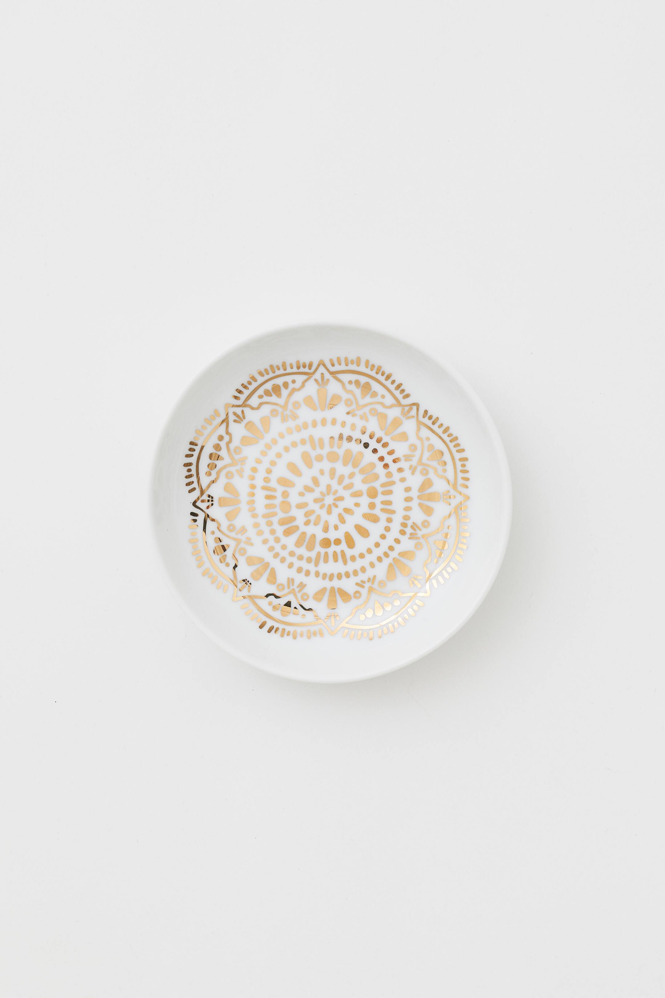 Nagyobb kép megtekintése: Porcelán szappantartó - Fehér/aranyszínű - HOME | H&M HU 1