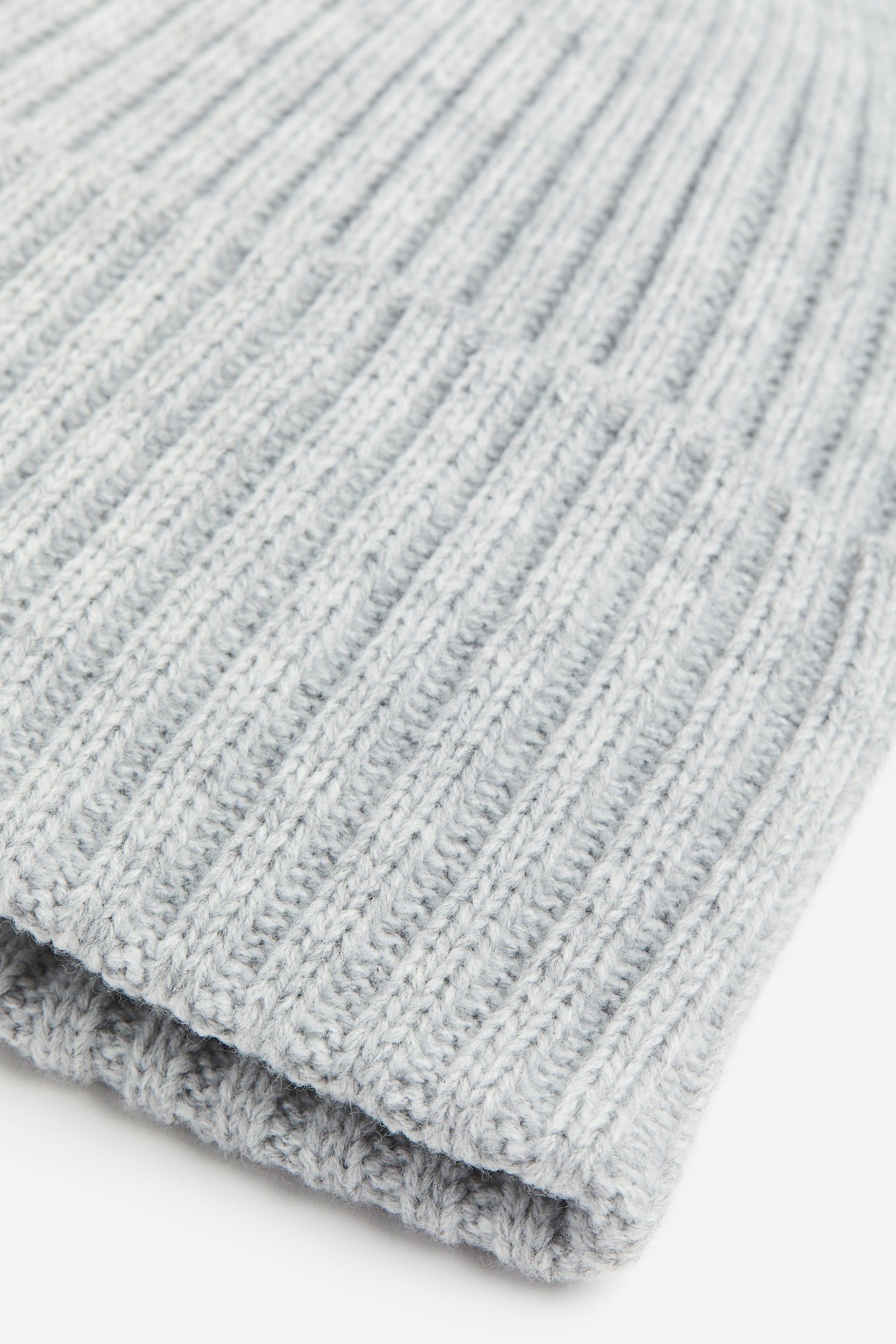 Rib Knit Beanie - Light grey/Natural white/Black - 2