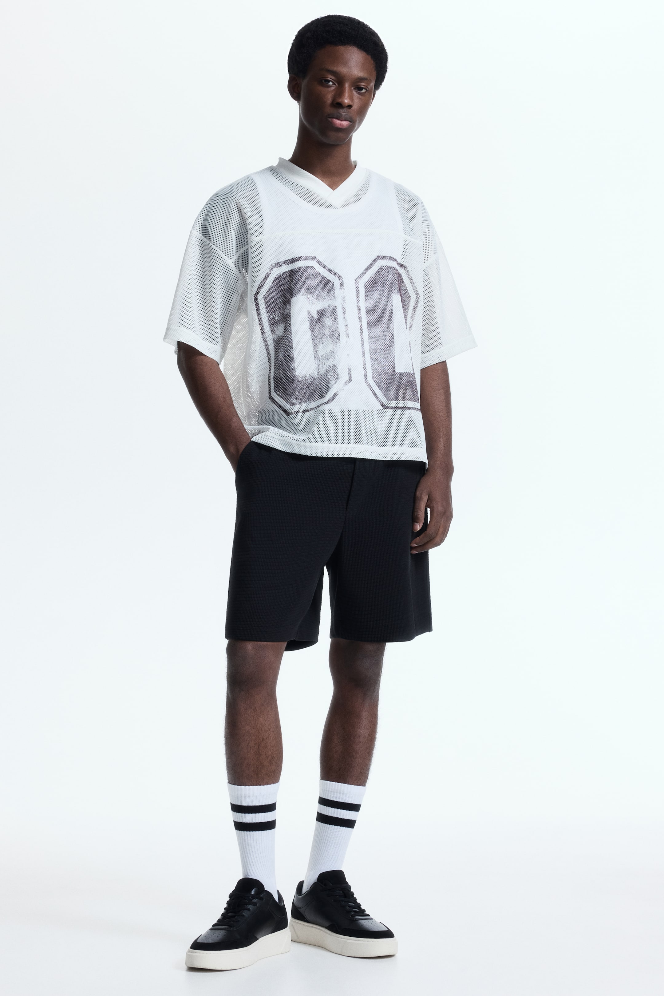 View larger image: Textured jersey shorts - Black - Men | H&M SG 1