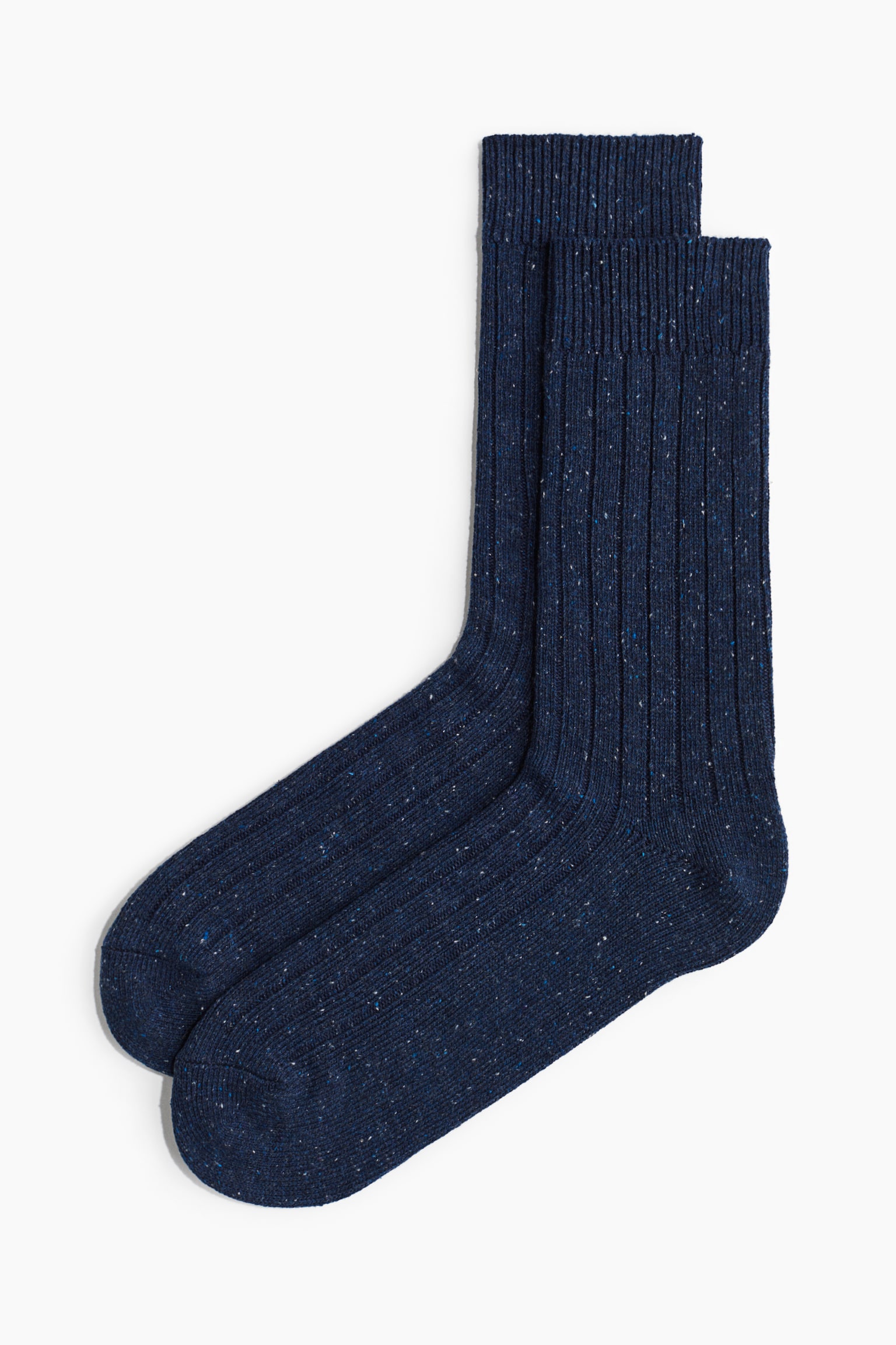 Rib-knit socks - Navy blue/Grey marl/Dark grey marl - 1