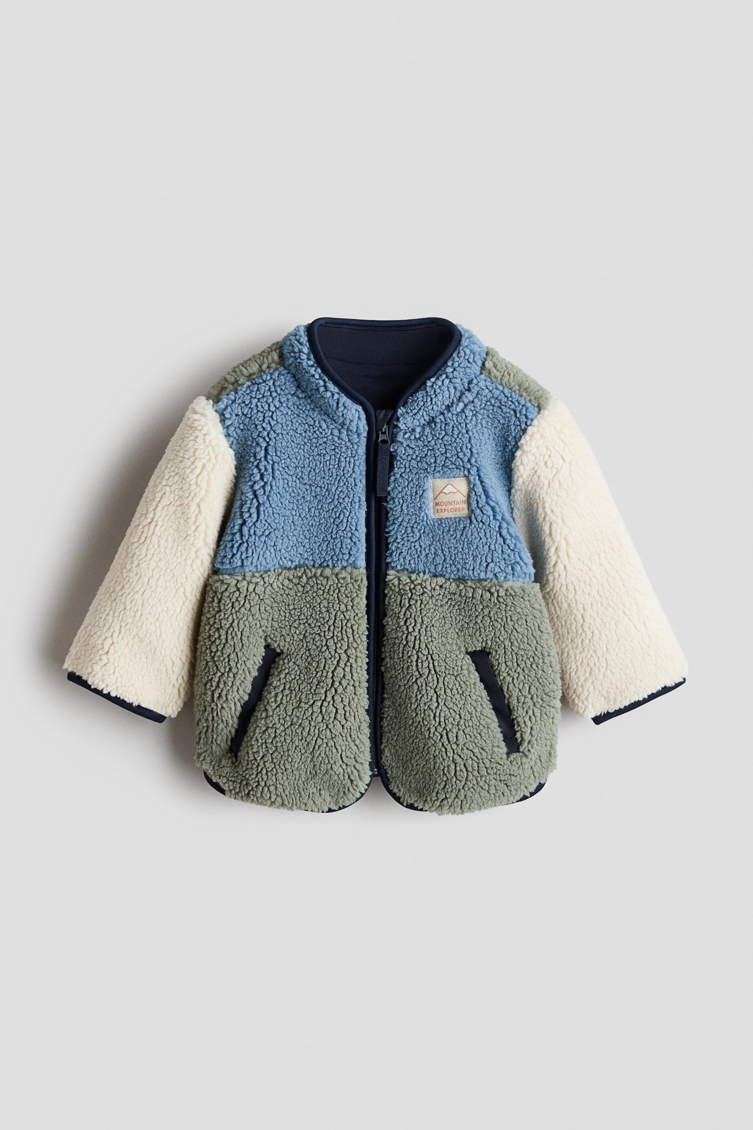Teddy jacket - Dusty blue/Colour block/Light pink/Cream/Light beige/Khaki green