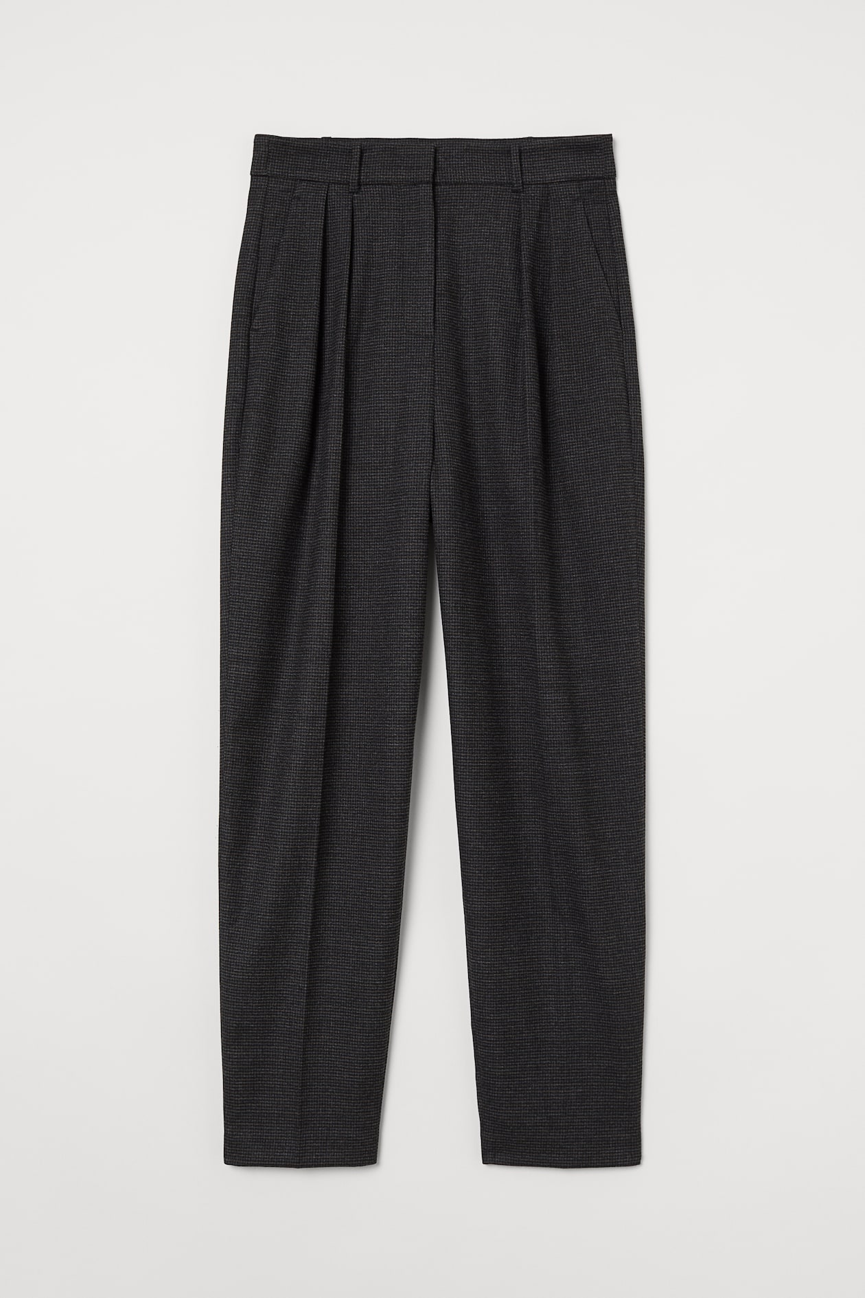 Dress Pants - High waist - Ankle-length - Black/checked - Ladies | H&M US