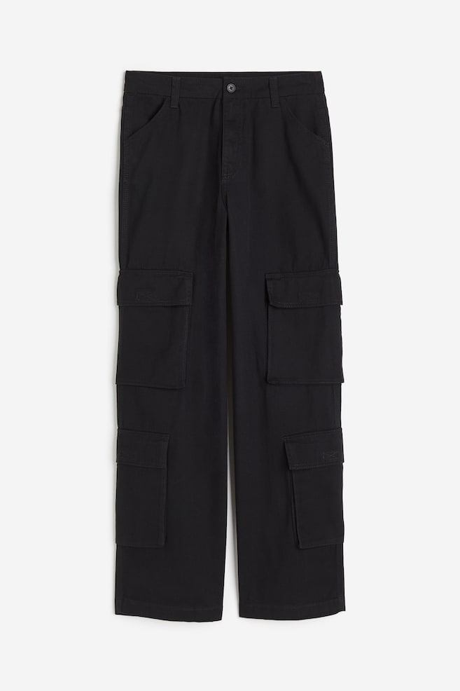 Pantalon cargo en twill - Noir/Beige/Gris - 2