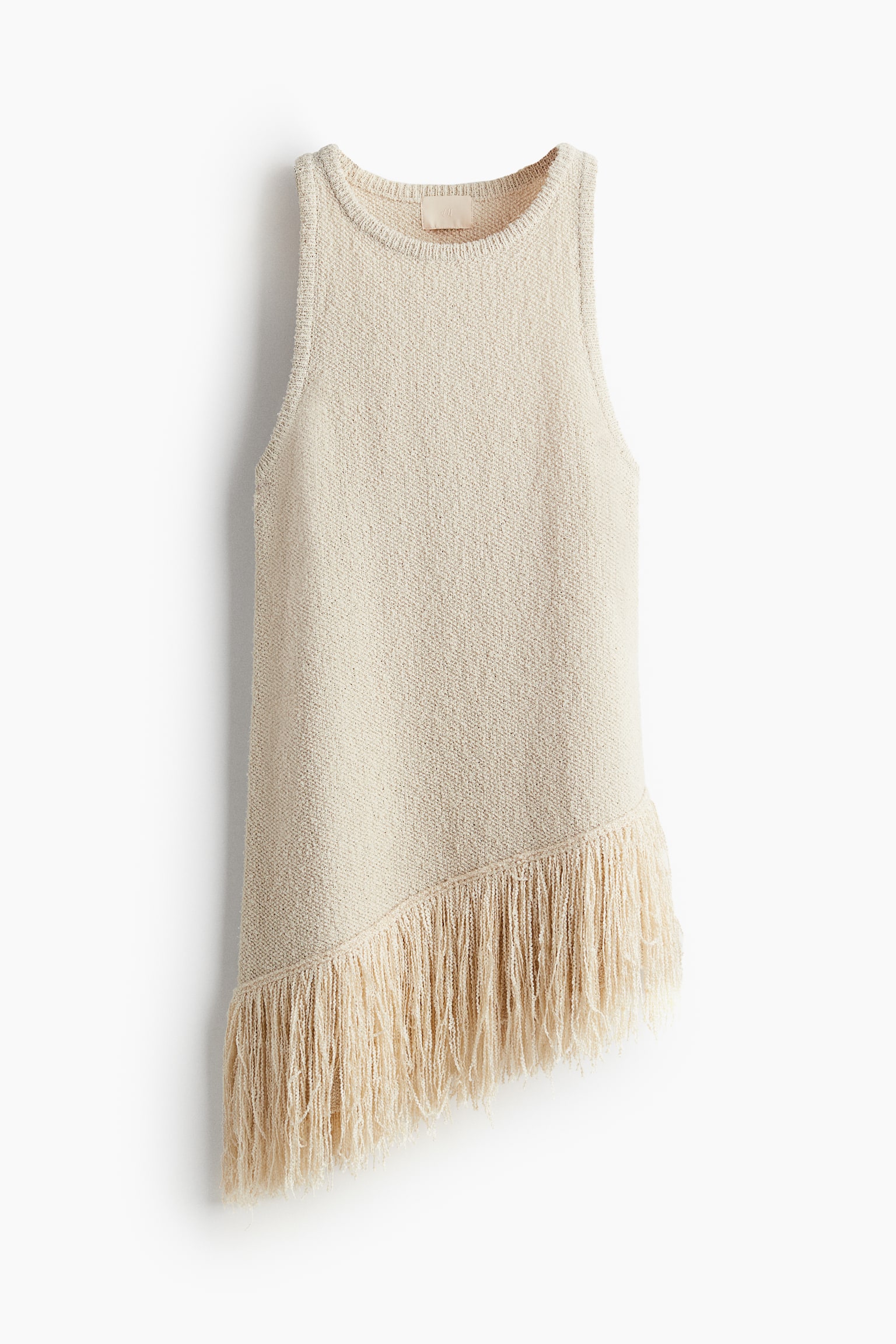 Fringe-trimmed top - Beige clair - 2