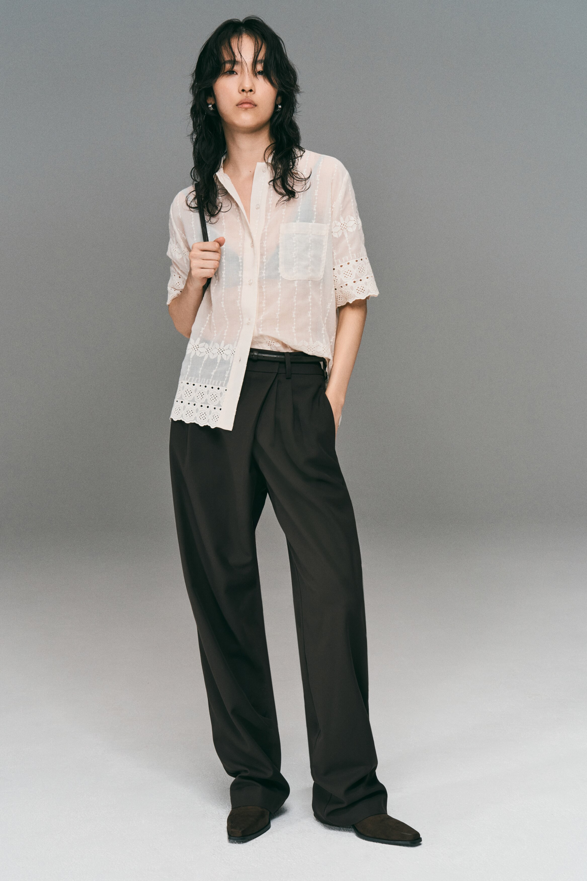 Embroidered shirt - Cream