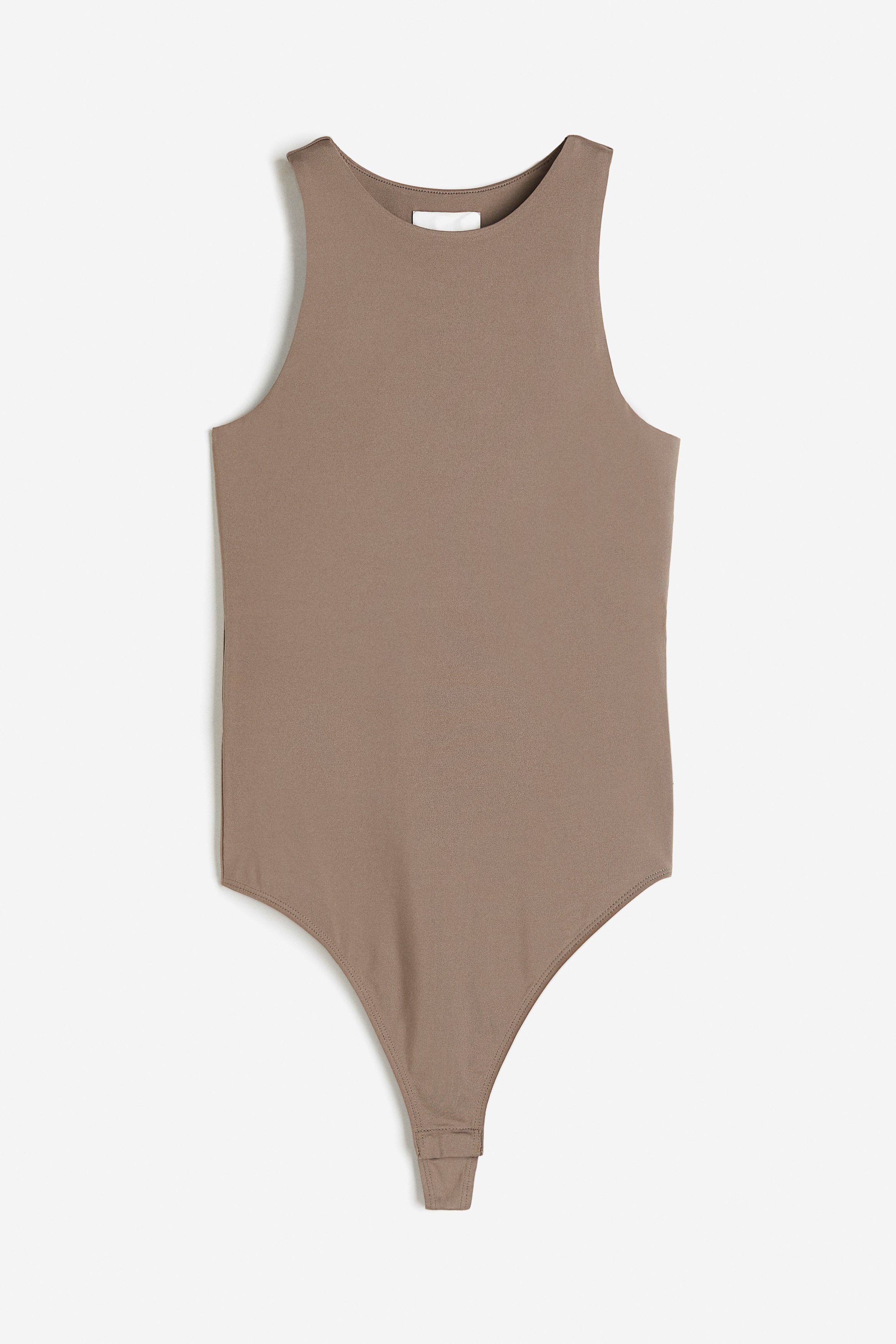 Jersey Thong Bodysuit - Round Neck - Sleeveless - Black - Ladies 