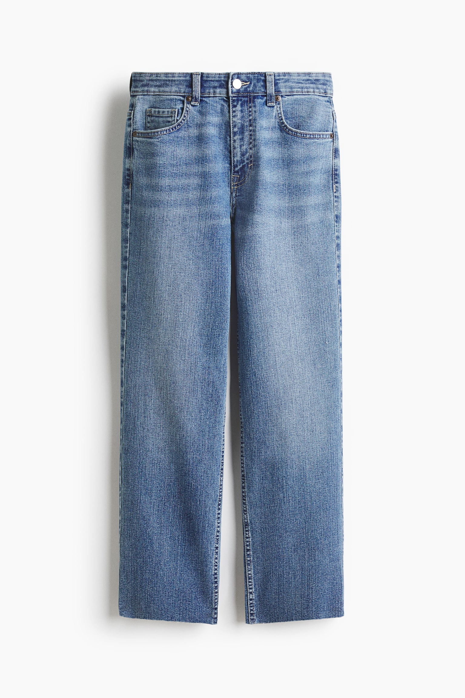 Flared Regular Waist Ankle Jeans - Light denim blue - 1