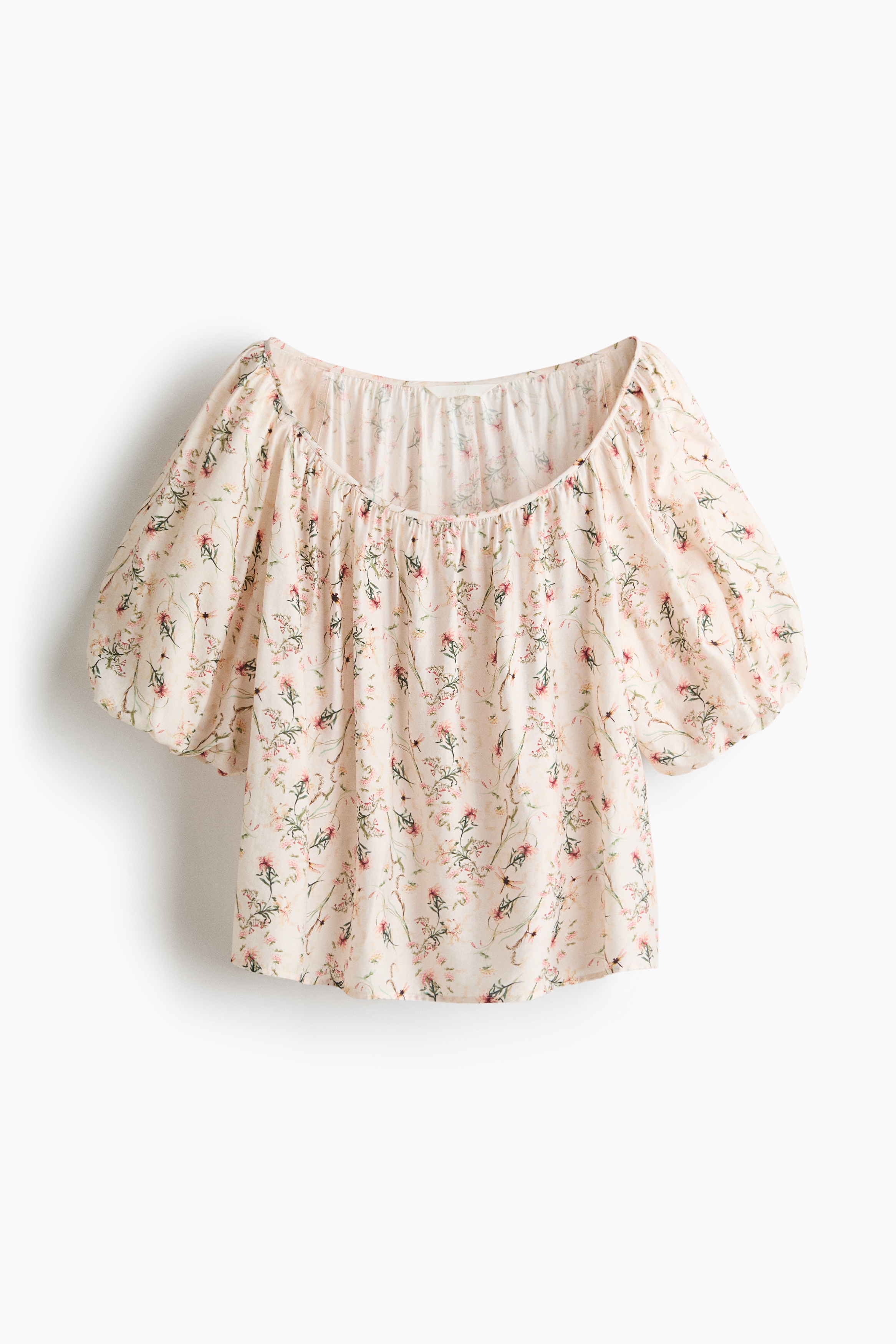 Balloon-sleeved blouse - Cream/Floral