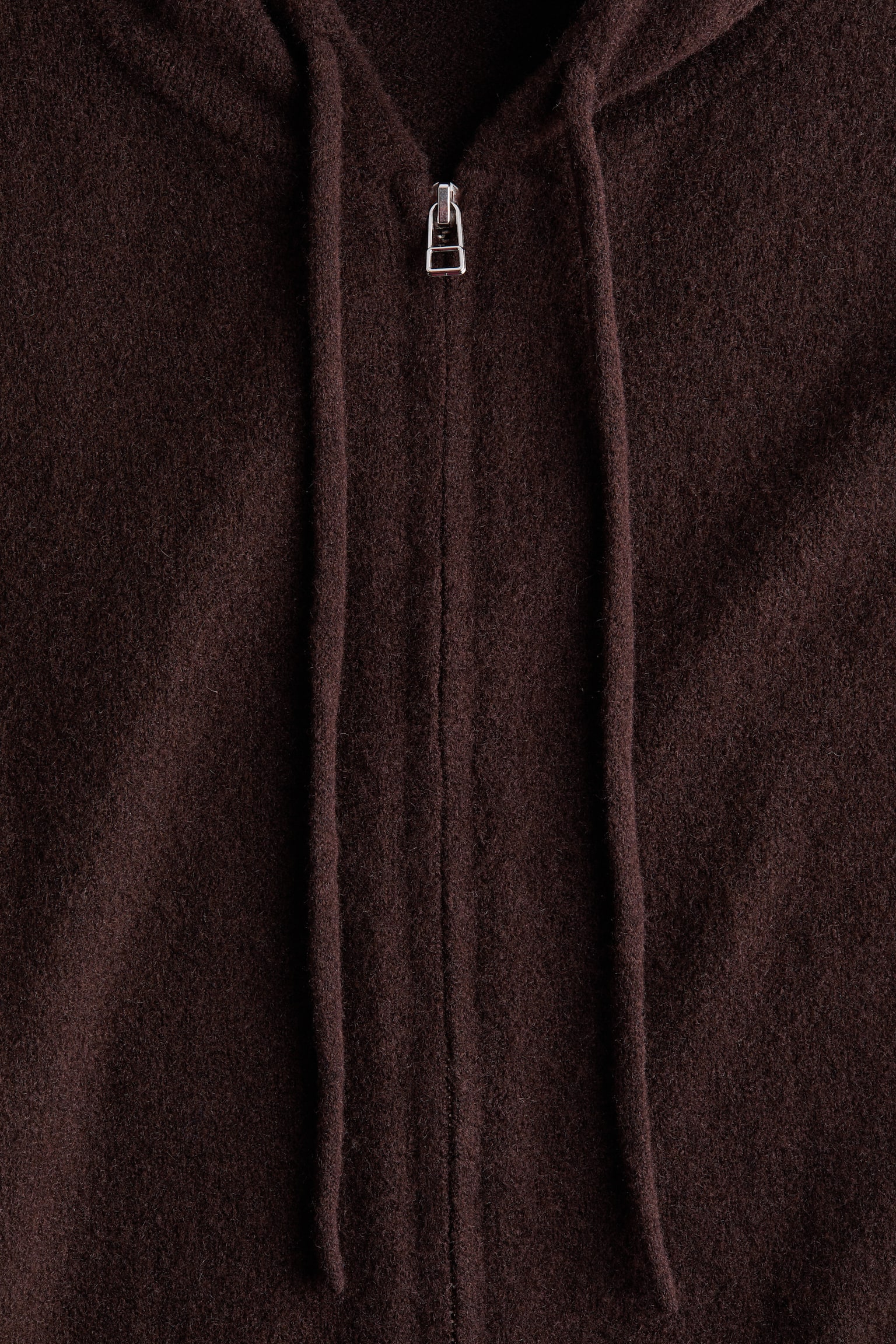Knit Hooded Jacket - Dark brown - 7