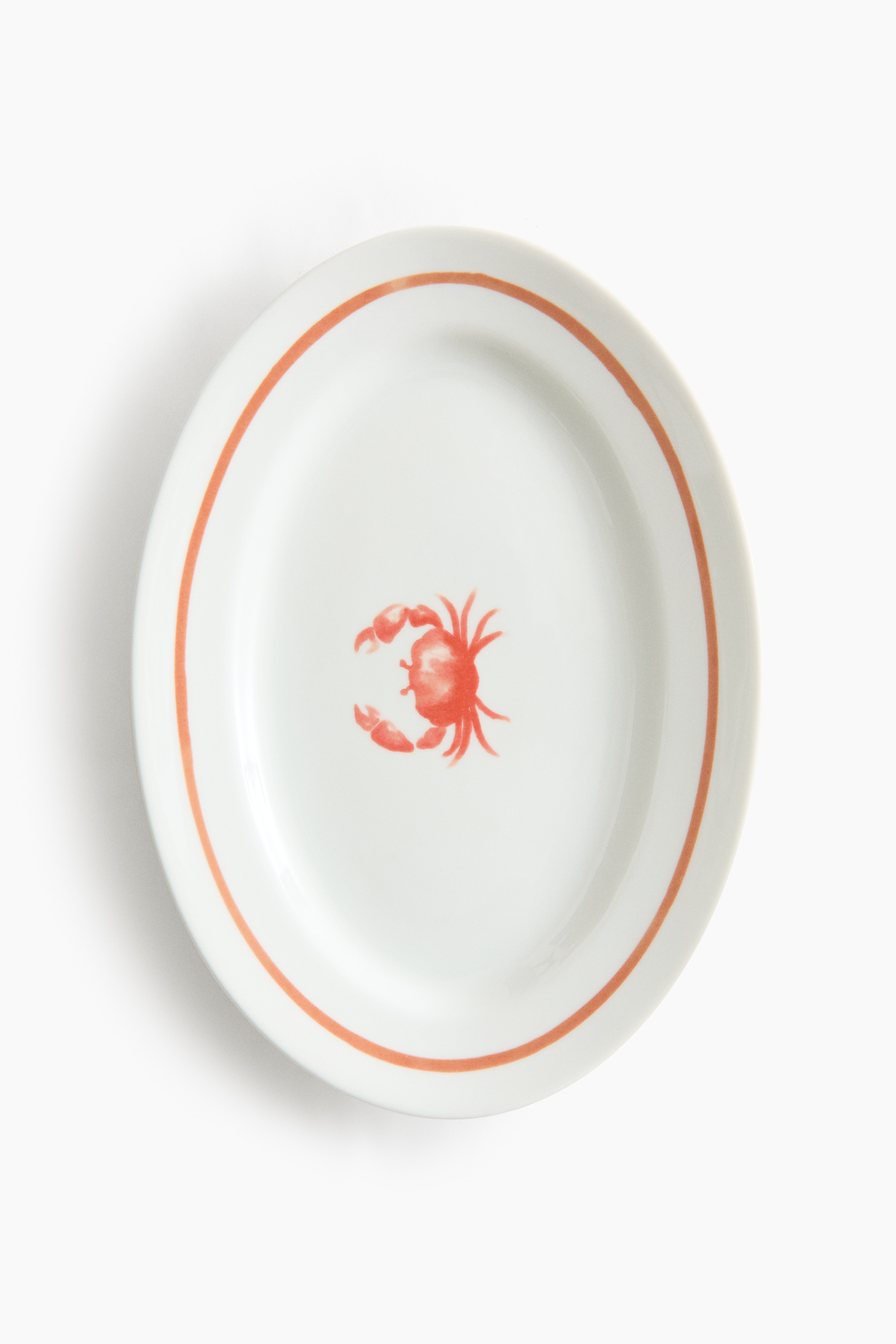 Assiette de service en porcelaine - Orange/crabe