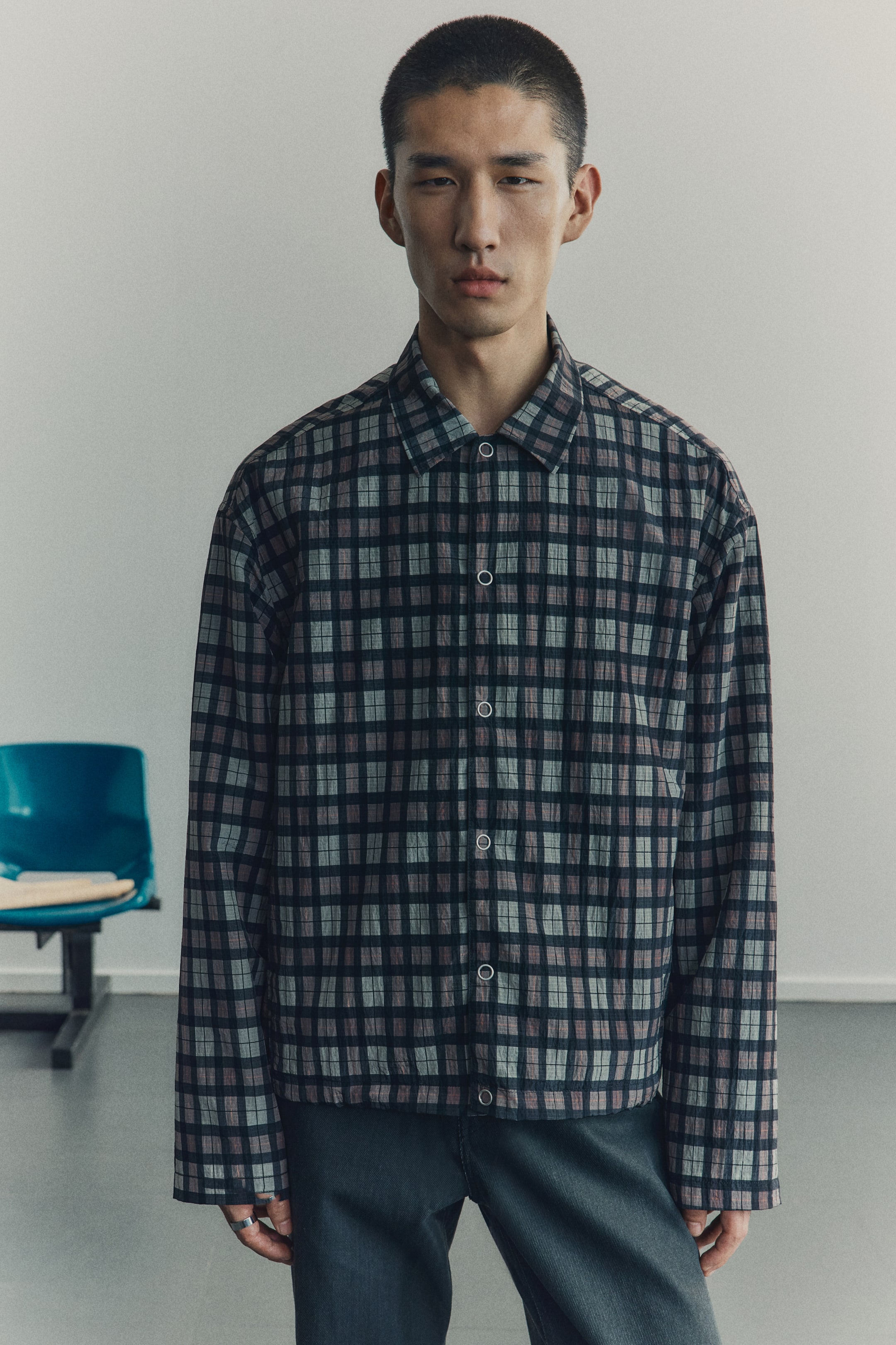 View larger image: Nylon Overshirt - Brown/plaid - Men | H&M US 1