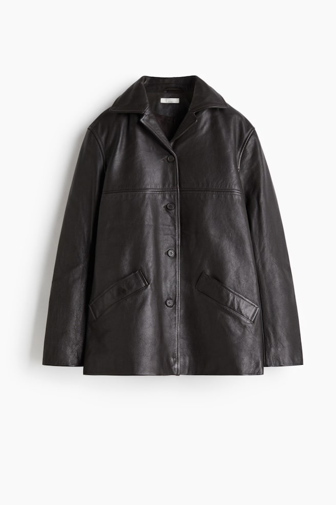 Leather jacket - Dark brown - 1