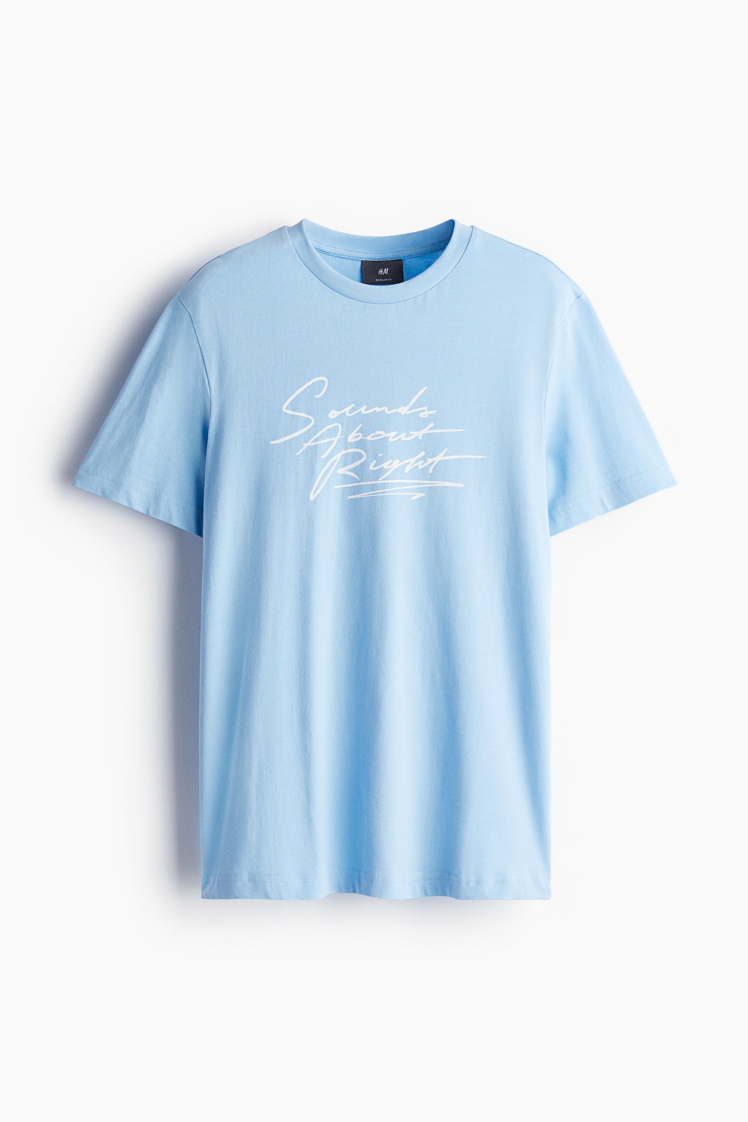 Regular Fit Printed T-shirt - Light blue/Sounds/White/Wasted Potential/Black/Car/Black/Shush!/Cream/The Mountains Whisper - 1