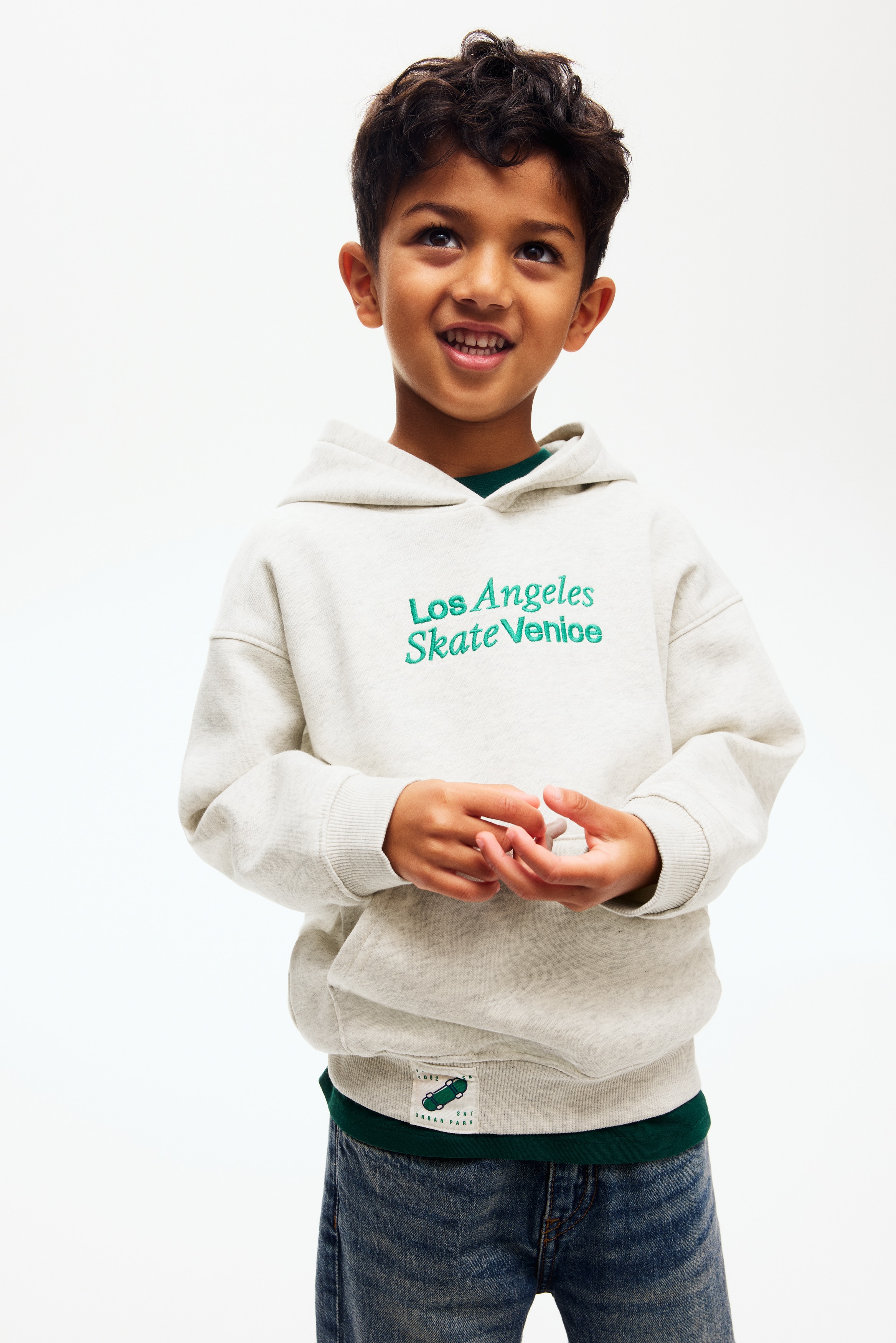 H & M - プリントディテールスウェットパーカ - ホワイト H & M - プリントディテールスウェットパーカ - ホワイト