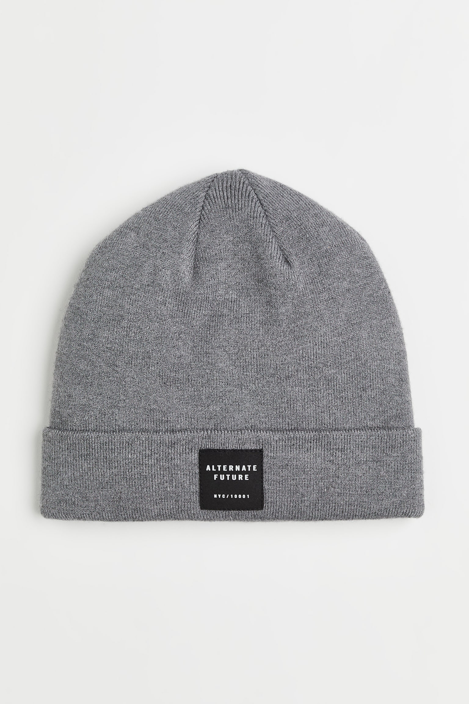 Fine Knit Beanie - Grey marle/Black - 1