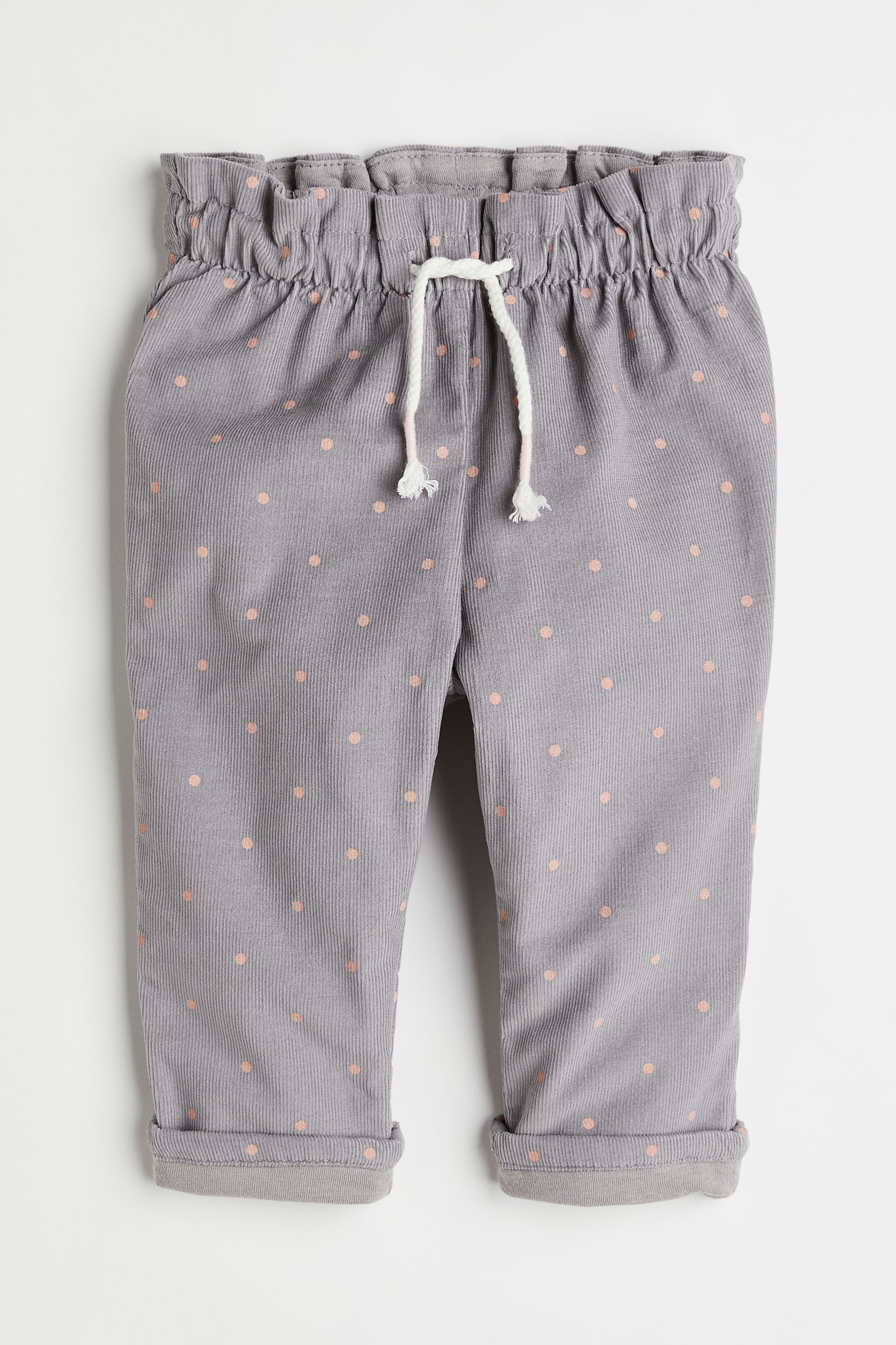 Lined Cotton Joggers - Grey/Spot - 1