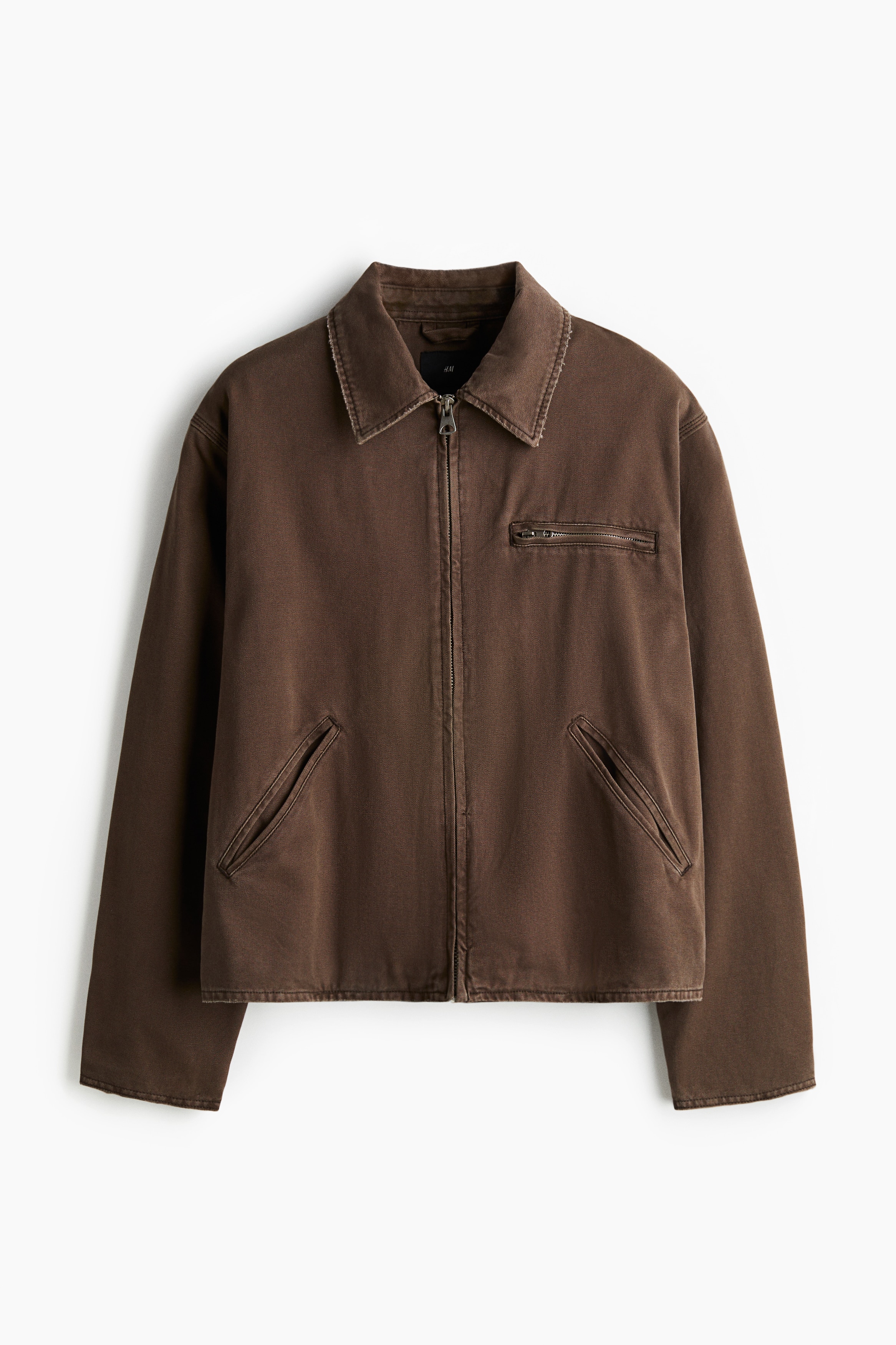 Canvas Workwear Jacket - Brown/Dark grey