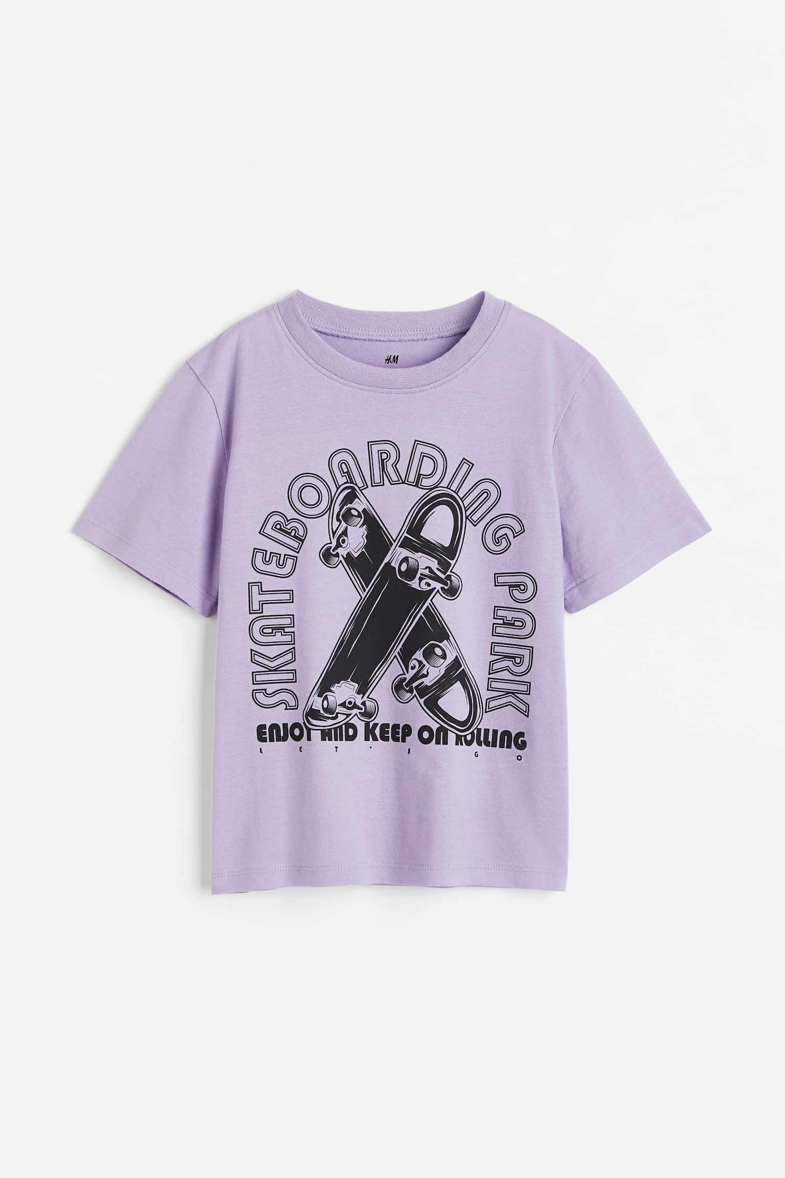 Cotton T-shirt - Light purple/Skateboards