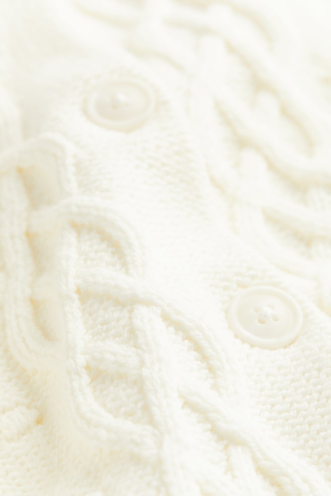 Textured-knit cardigan - Cream/Dark beige - 4