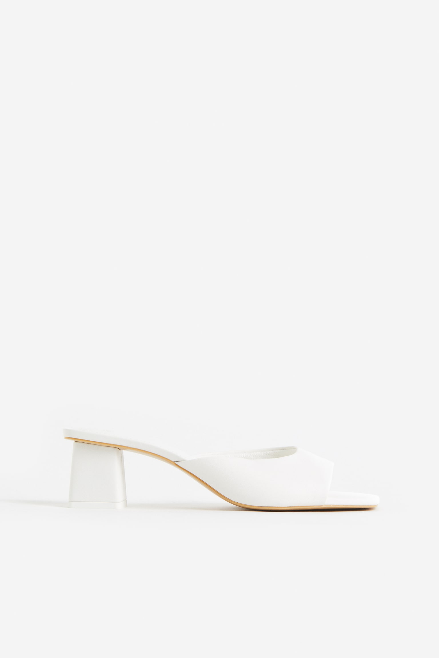 Heeled Mules - White/Dark beige/Black - 1