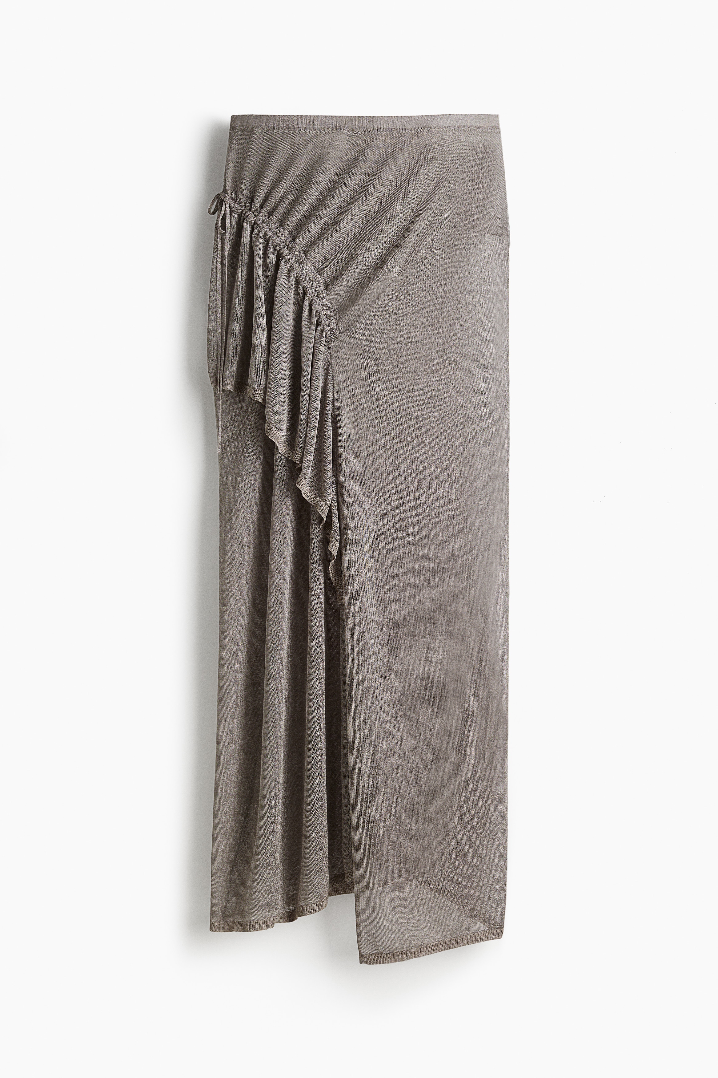 Gonna in maglia asimmetrica - Greige