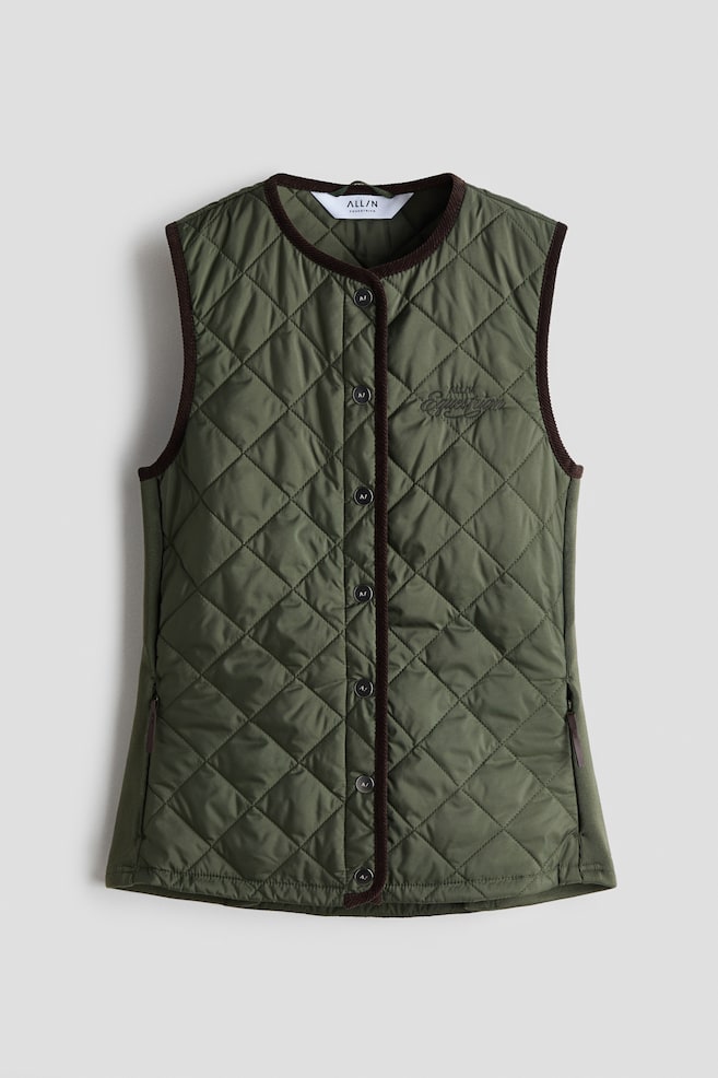 Wattierte Reitweste in Slim Fit - Khakigrün - 1